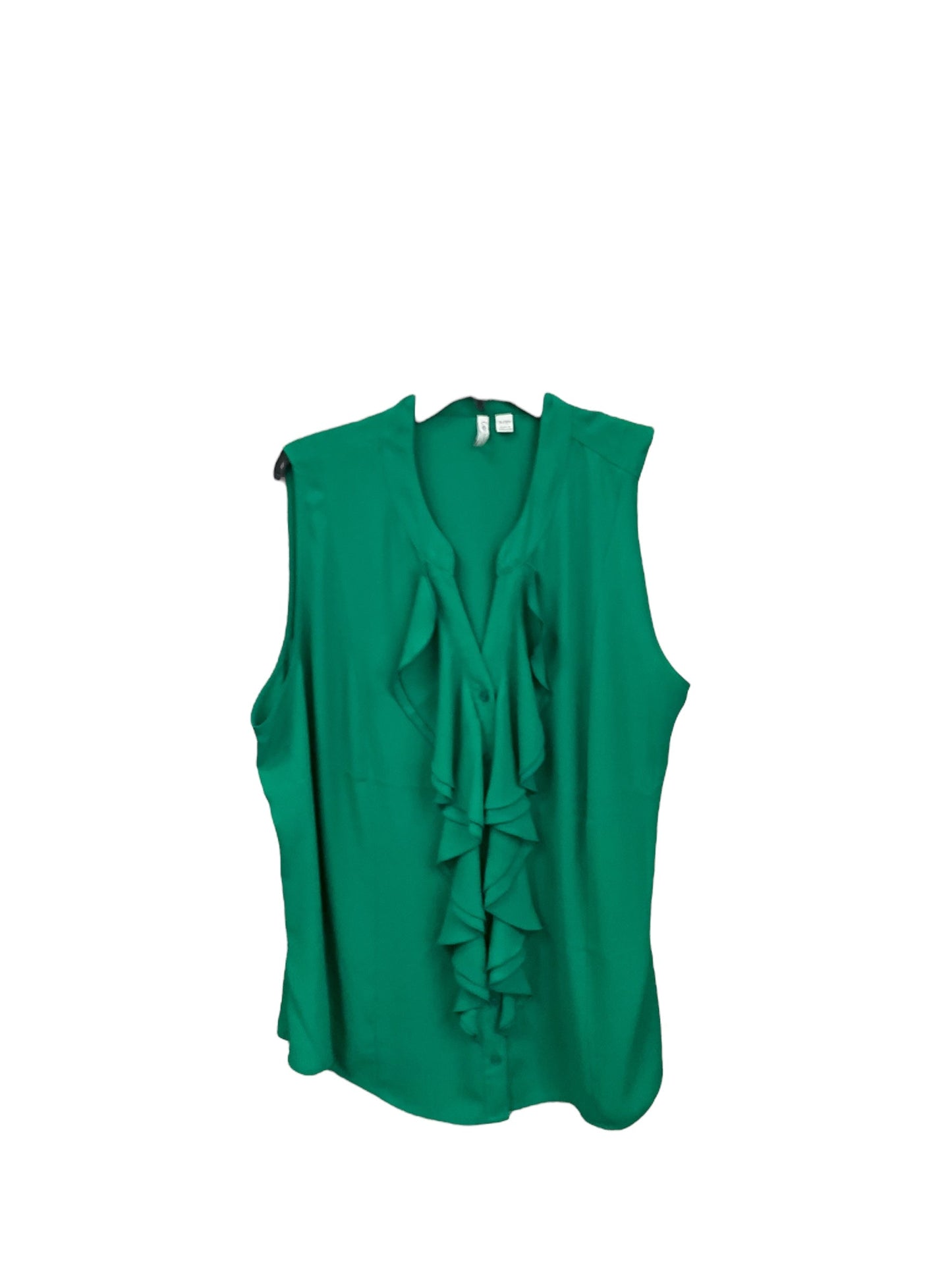 Top Sleeveless By Cato In Green, Size: 3x