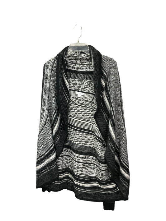 Sweater Cardigan By Charter Club In Black & White, Size: L