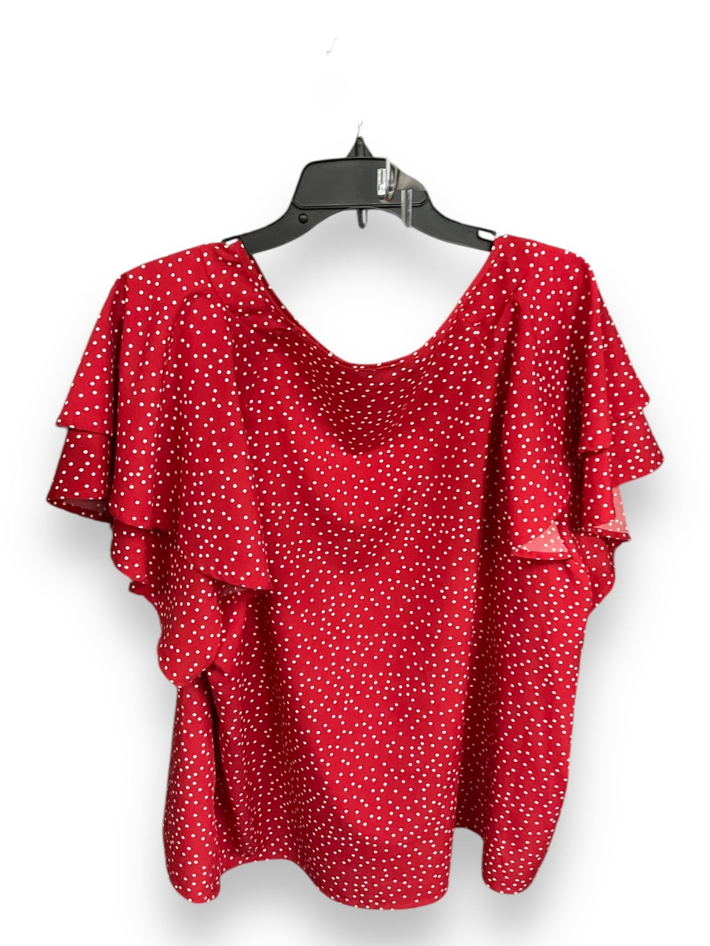 Top Short Sleeve By Shein In Polkadot Pattern, Size: 3x