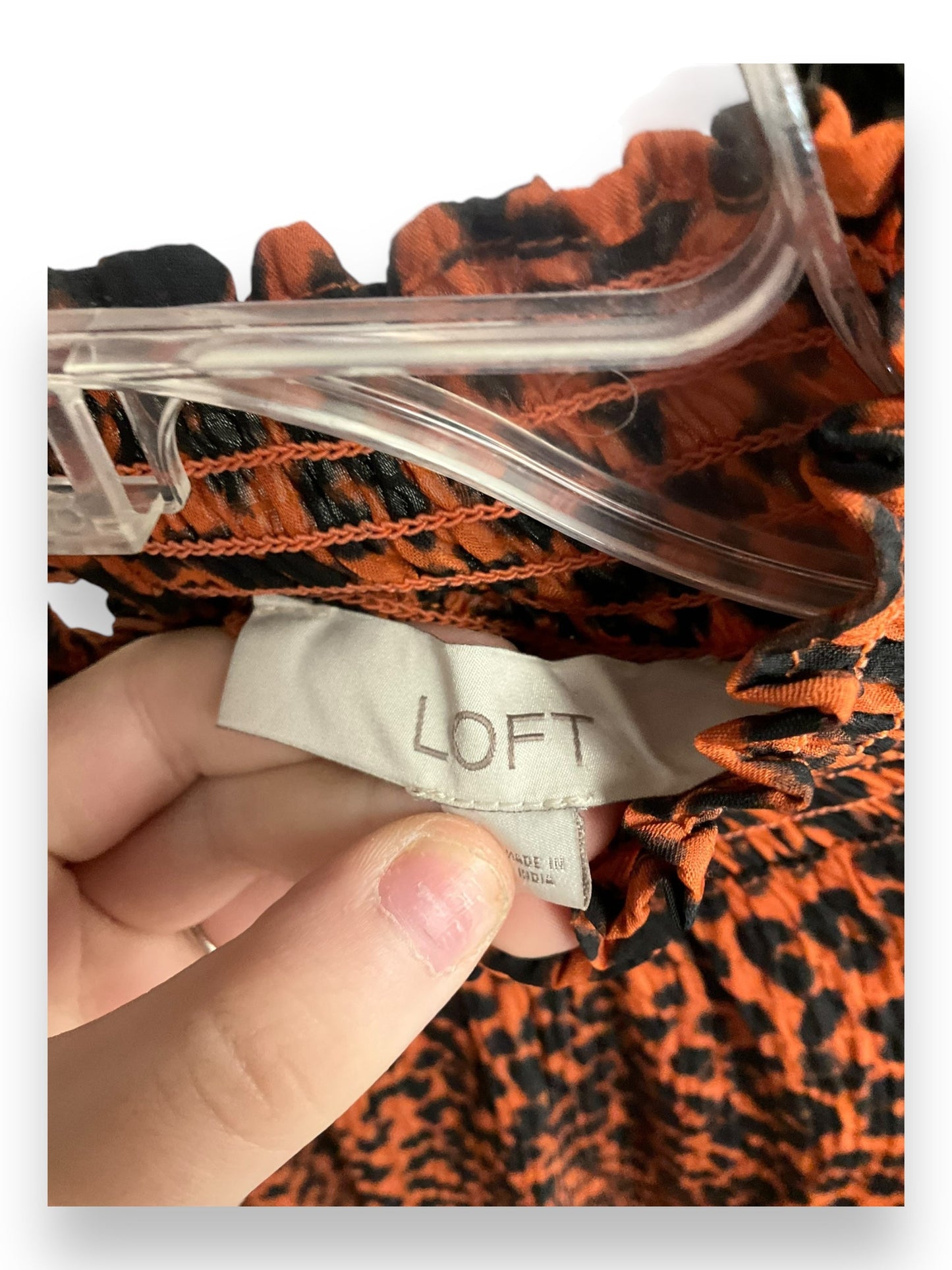 Top Long Sleeve By Loft In Animal Print, Size: Xl