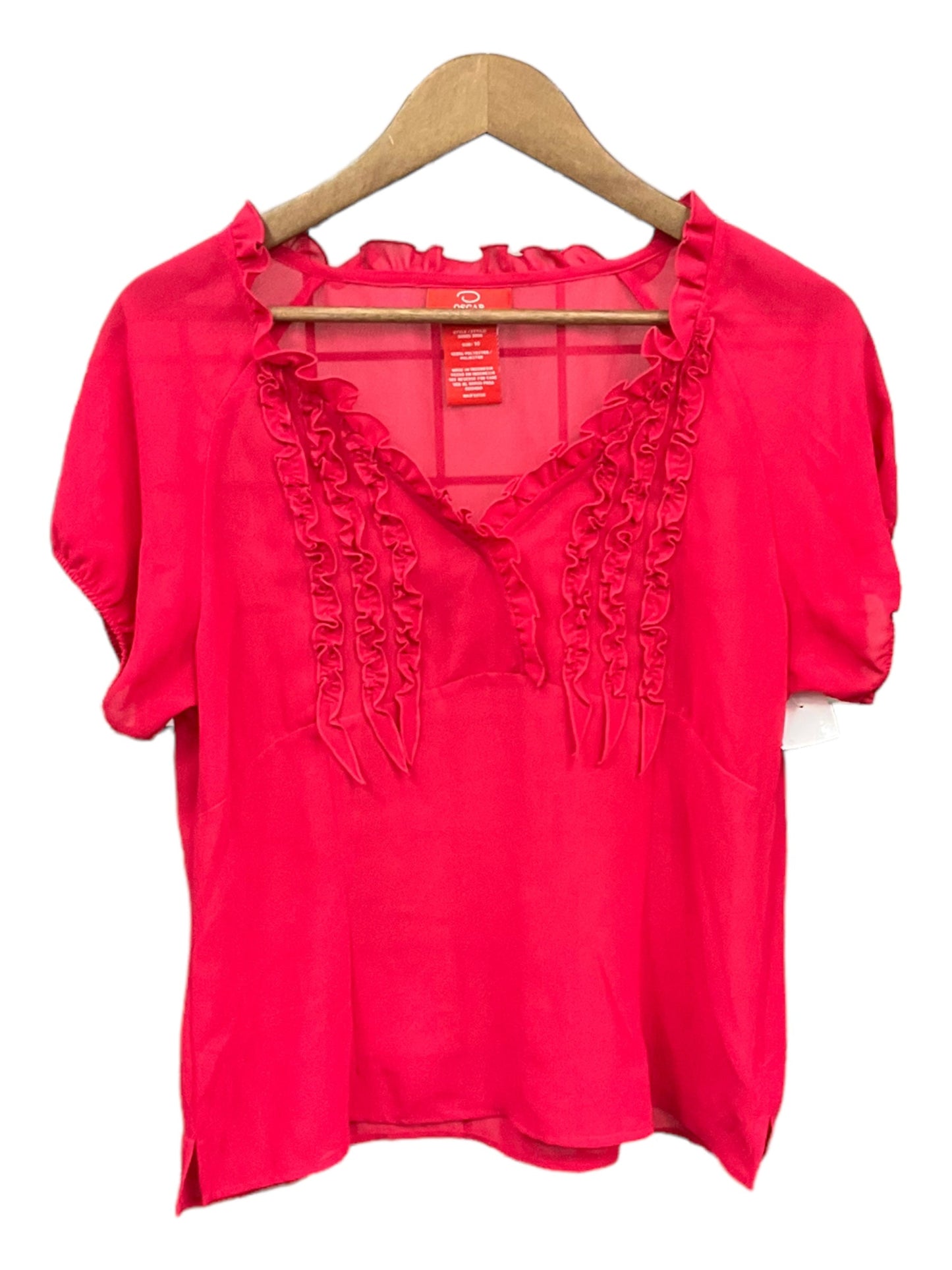 Blouse Short Sleeve By Oscar De La Renta  Size: M