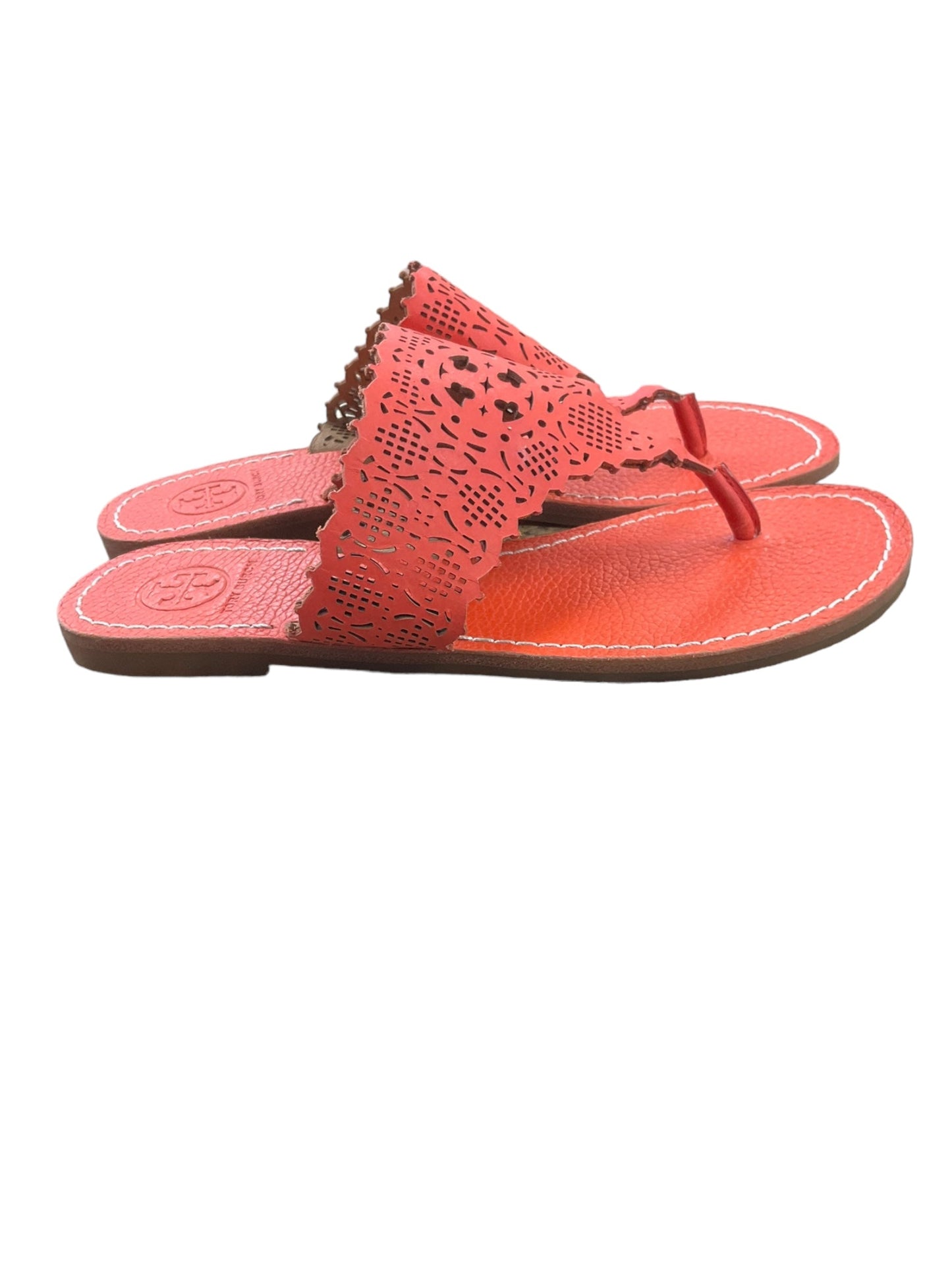 Orange Sandals Designer Tory Burch, Size 5.5