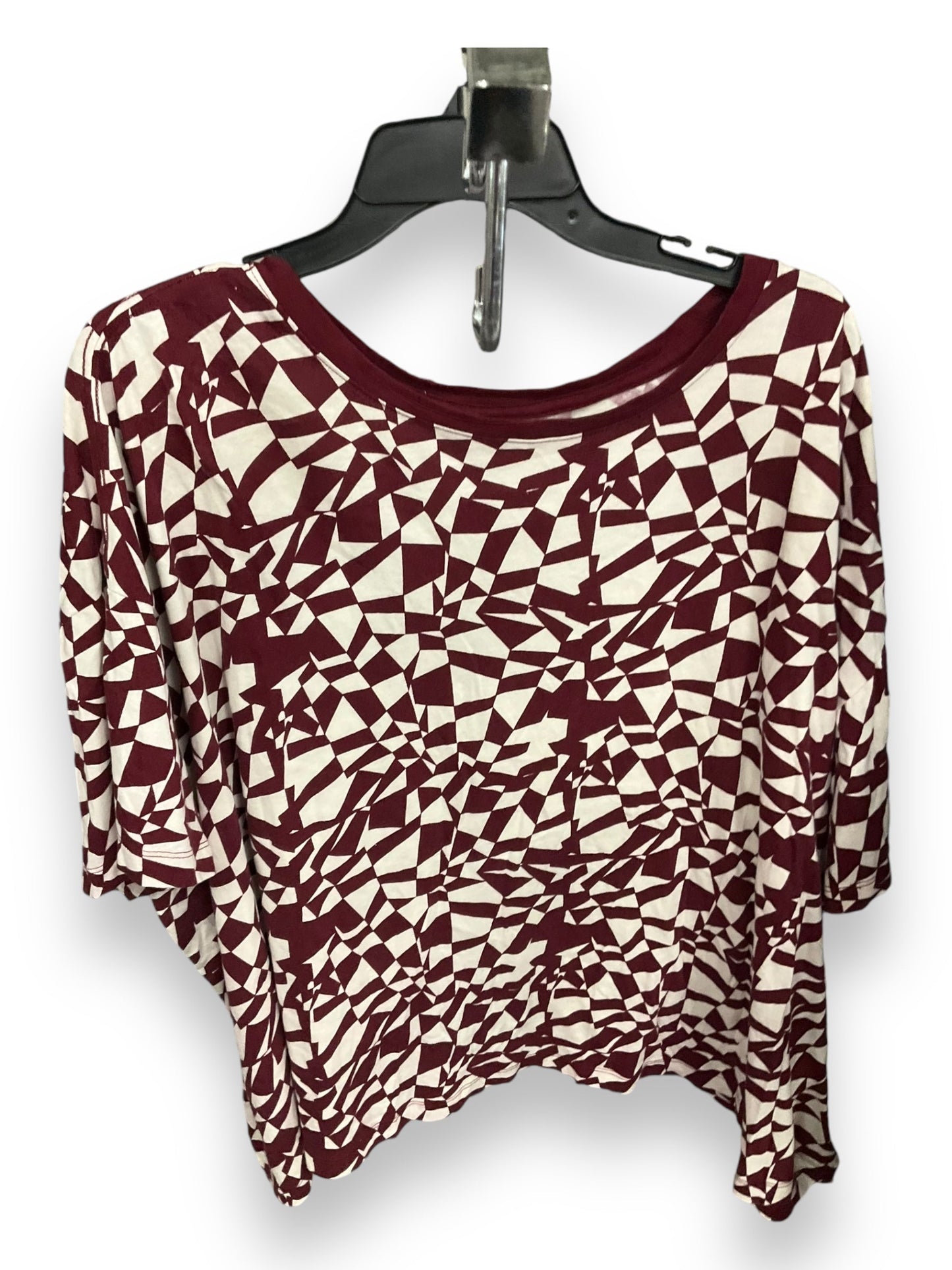 Top Short Sleeve By Ava & Viv In Red & White, Size: 4x