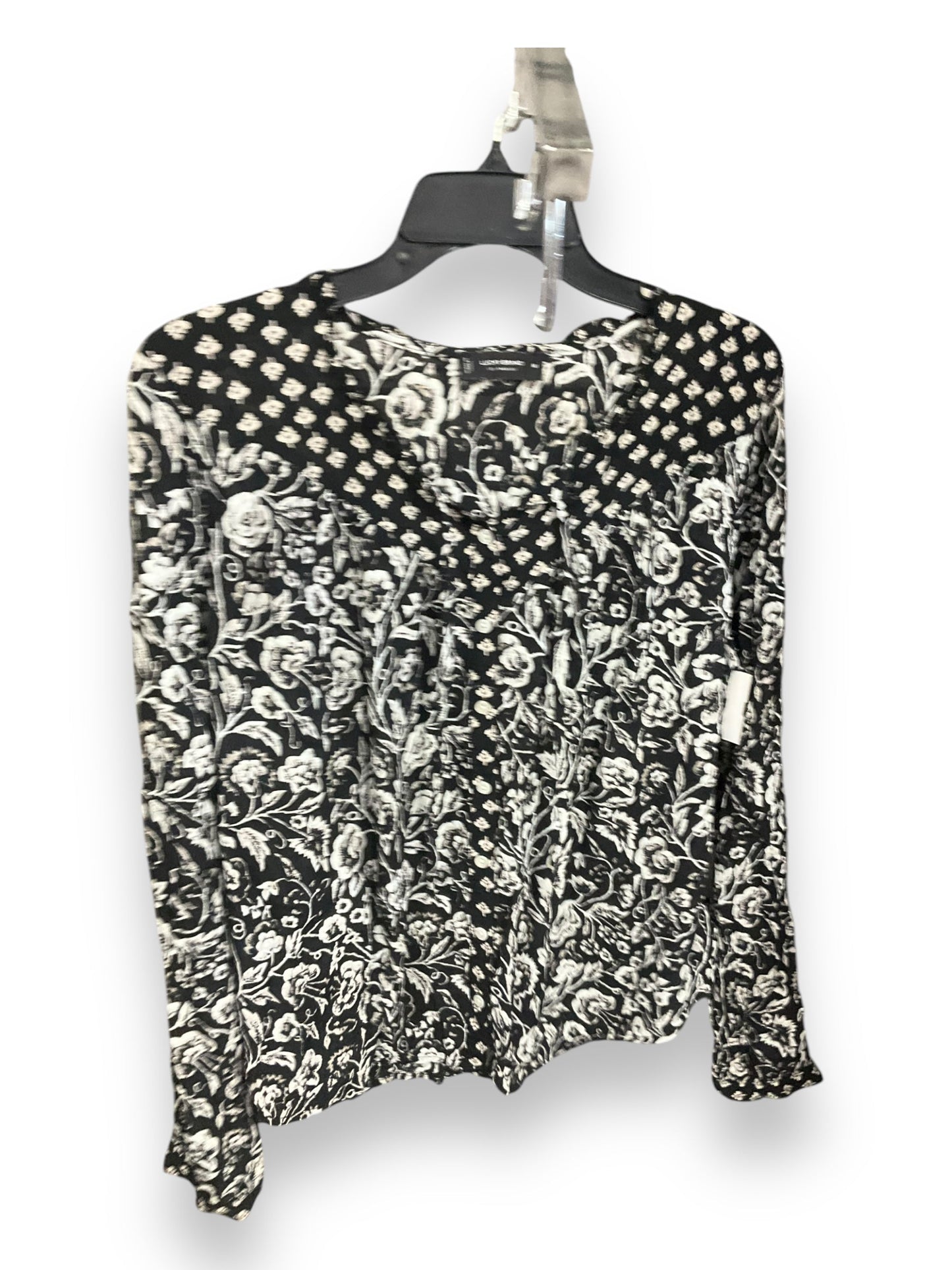 Top Long Sleeve By Lucky Brand In Black & White, Size: M