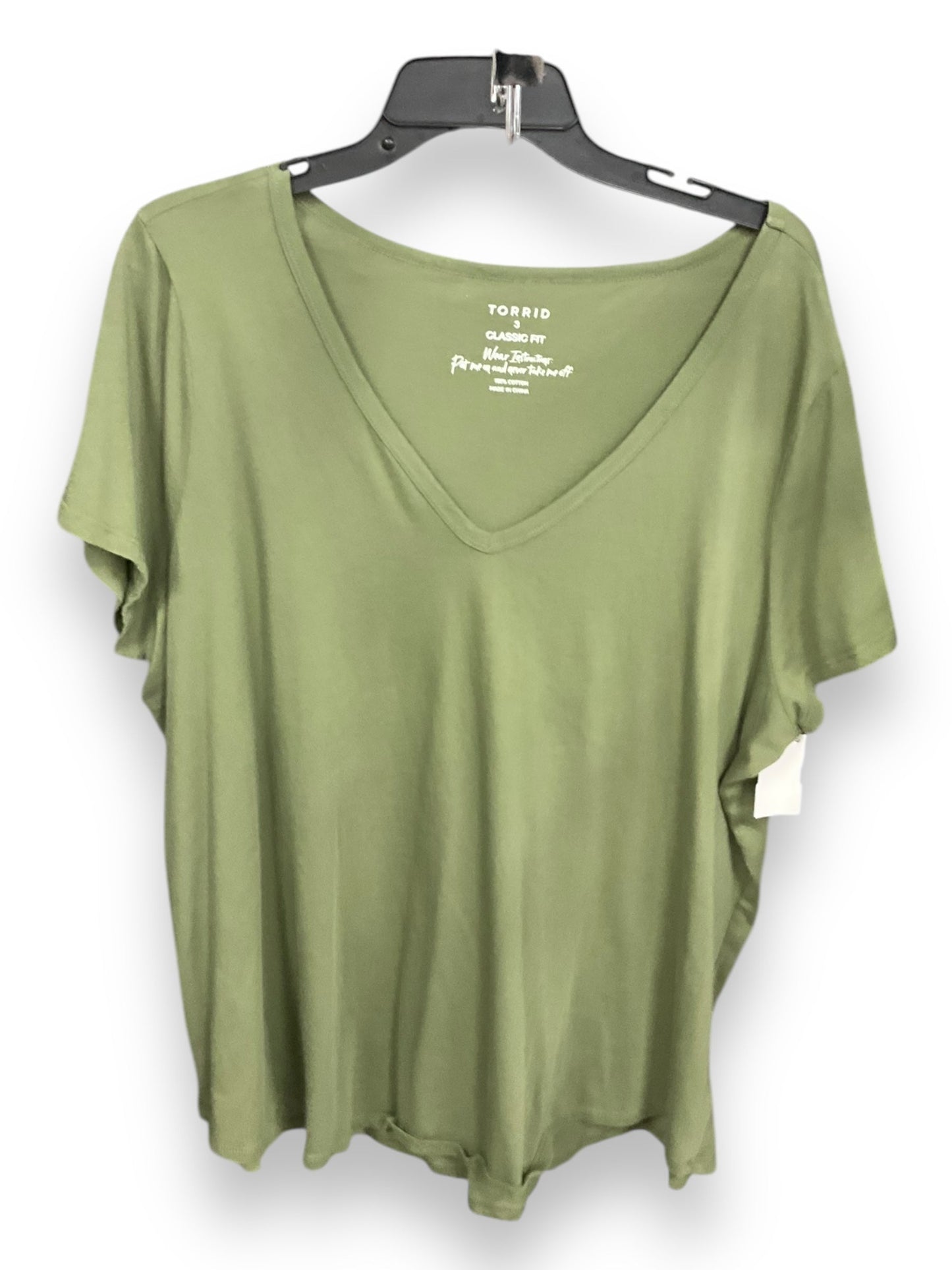 Top Short Sleeve By Torrid In Green, Size: 3x