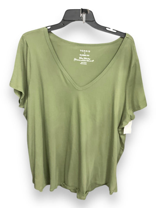 Top Short Sleeve By Torrid In Green, Size: 3x