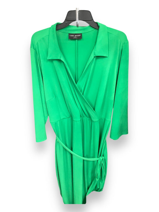 Dress Casual Midi By Lane Bryant In Green, Size: 22