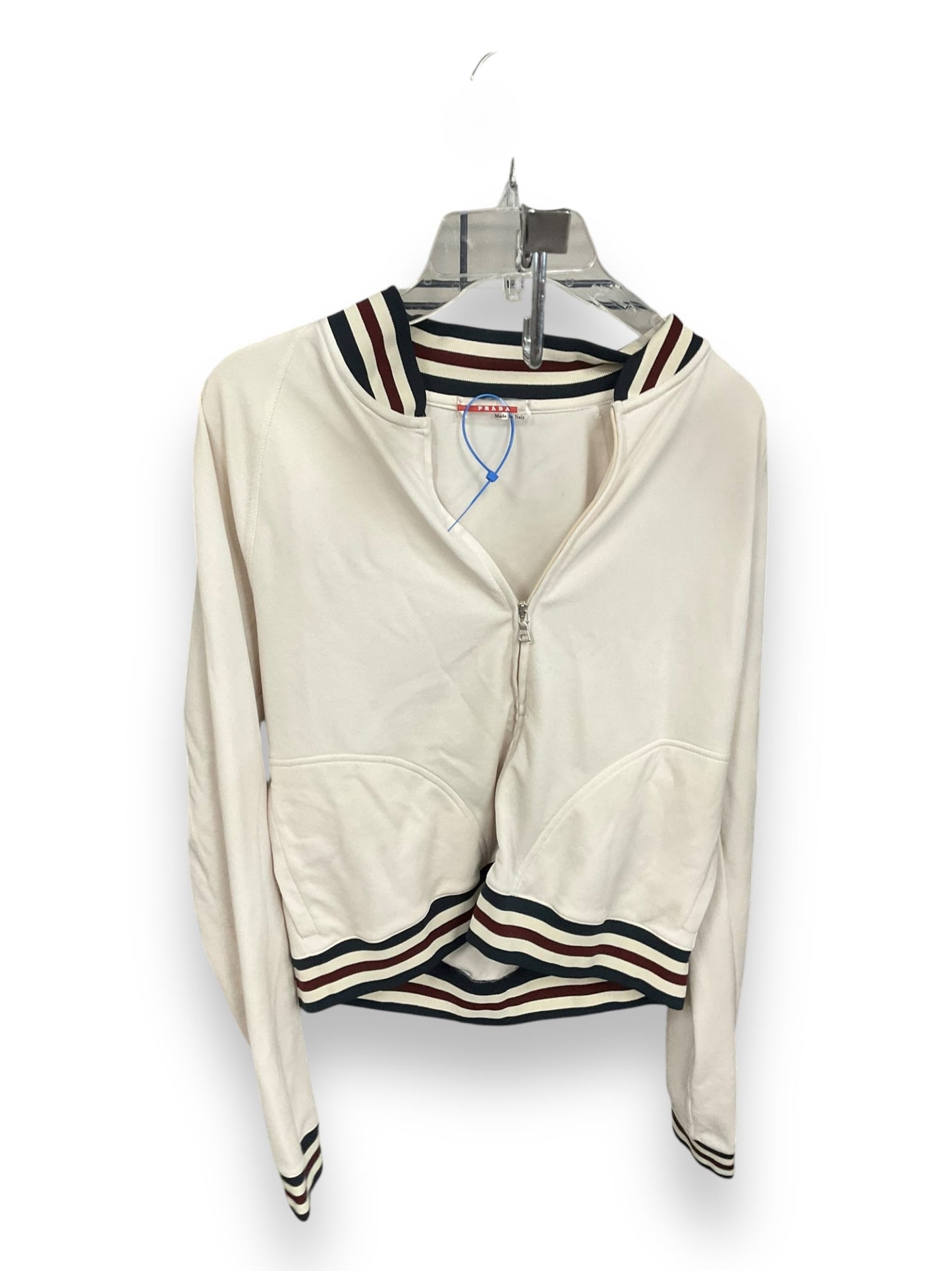 Jacket Luxury Designer By Prada In White, Size: M