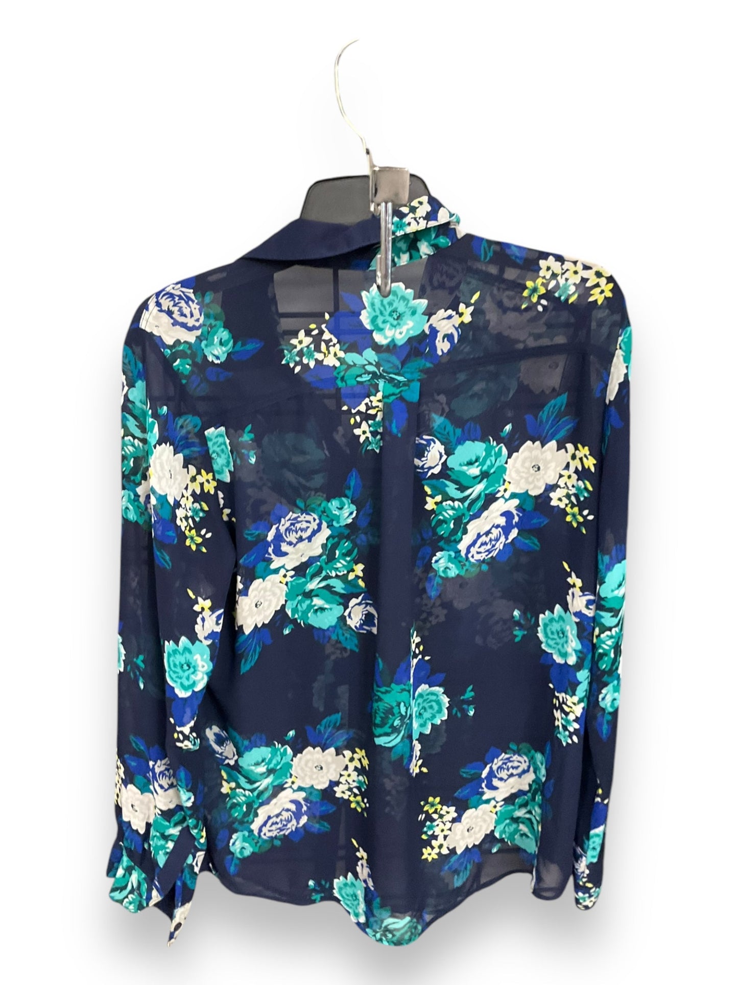 Blouse Long Sleeve By Old Navy In Floral Print, Size: L