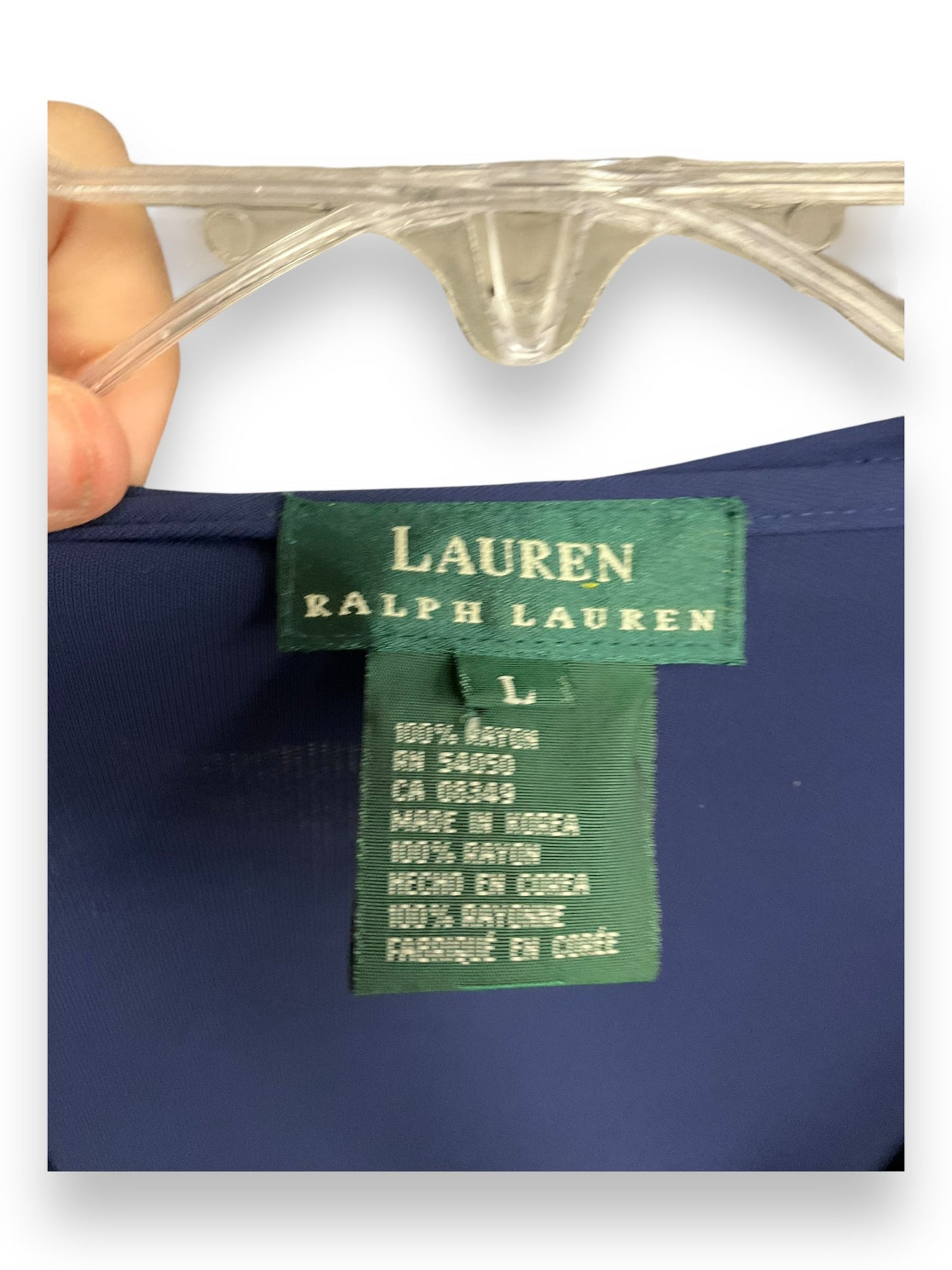 Top Long Sleeve By Lauren By Ralph Lauren In Blue, Size: L