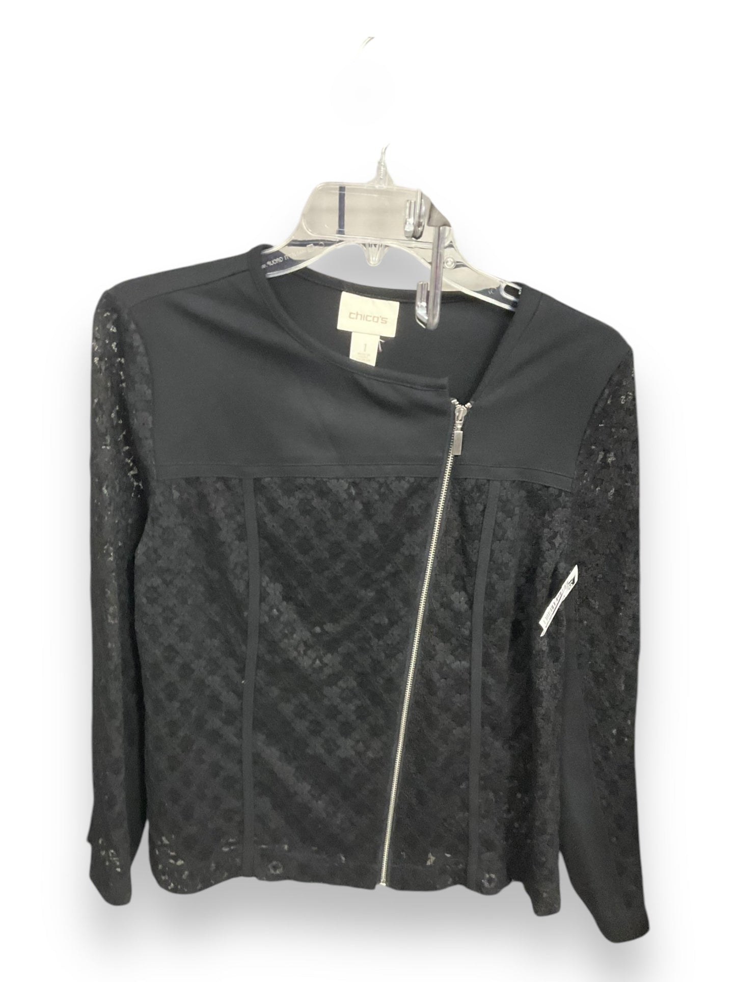 Jacket Shirt By Chicos In Black, Size: M