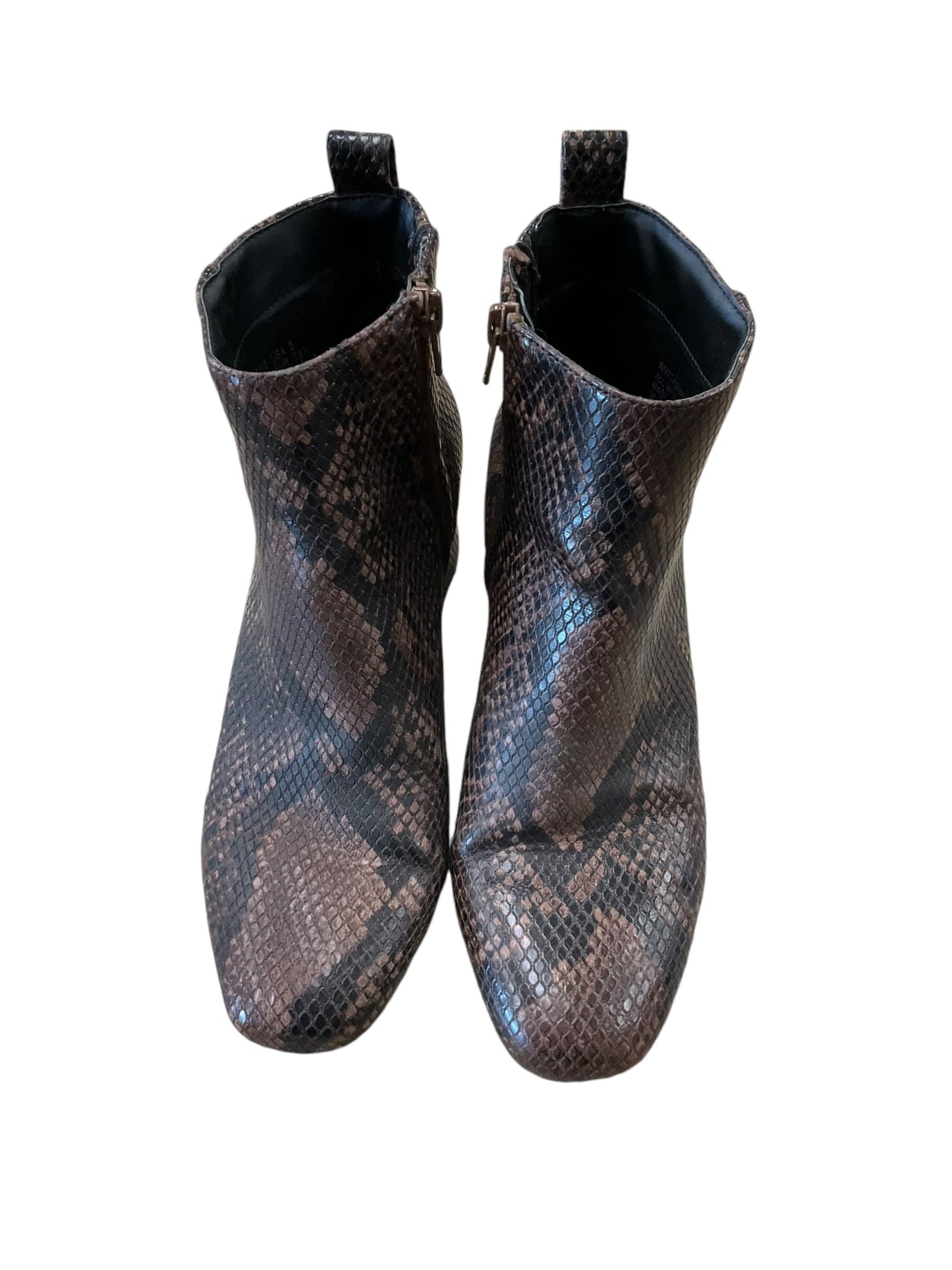 Boots Ankle Heels By Time And Tru In Snakeskin Print, Size: 8