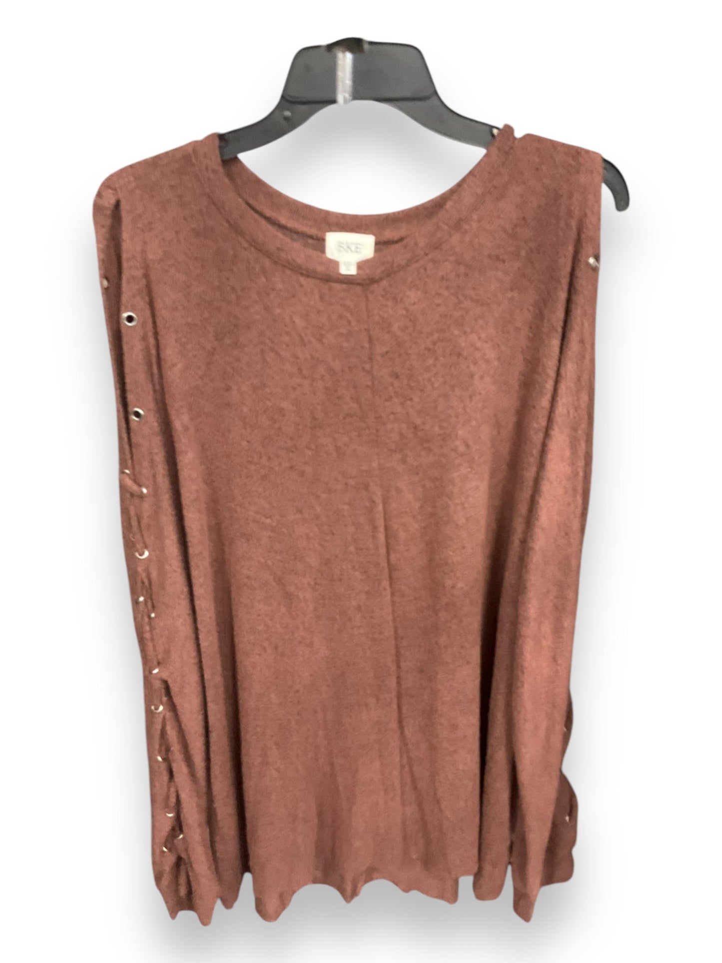 Top Long Sleeve By Bke In Brown, Size: Xxl