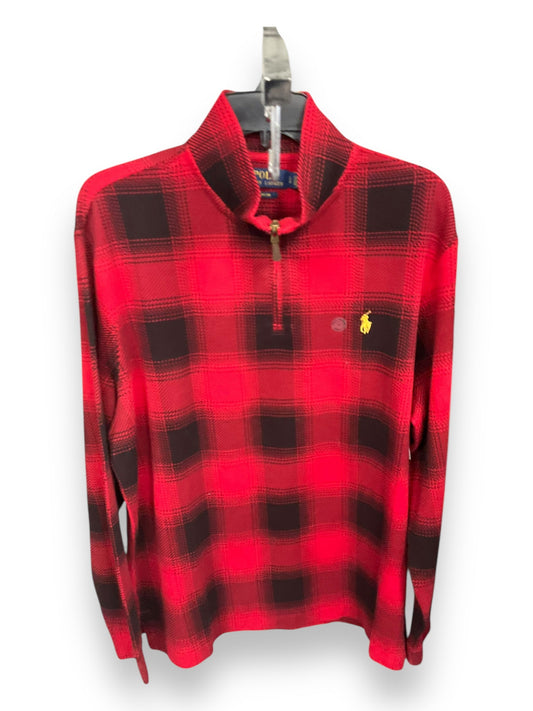 Sweater By Polo Ralph Lauren In Plaid Pattern, Size: L