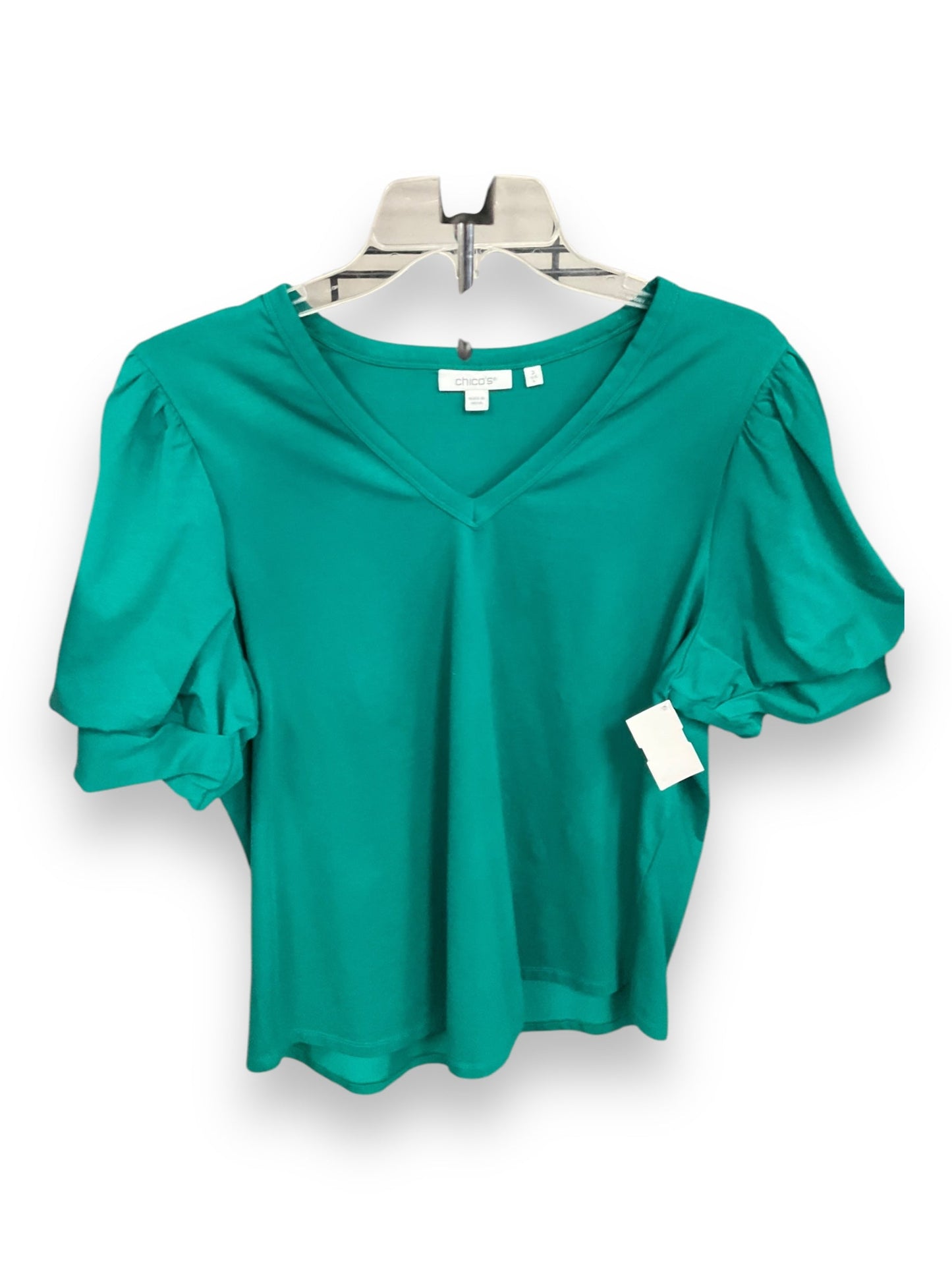 Top Short Sleeve By Chicos In Green, Size: L