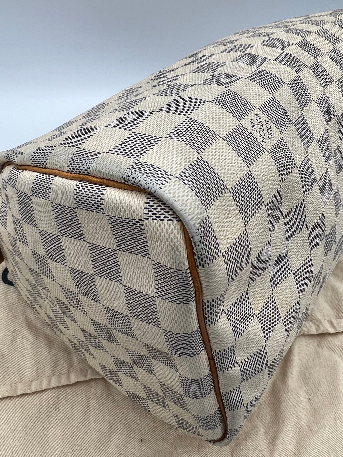 Louis Vuitton Damier Azure Speedy 30 Luxury Designer Handbag