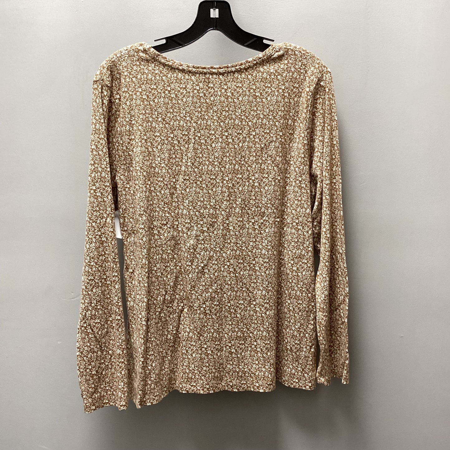 Top Long Sleeve Basic By Croft And Barrow In Brown, Size: Xl