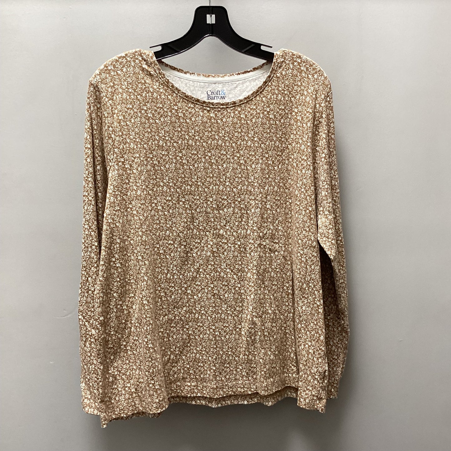 Top Long Sleeve Basic By Croft And Barrow In Brown, Size: Xl