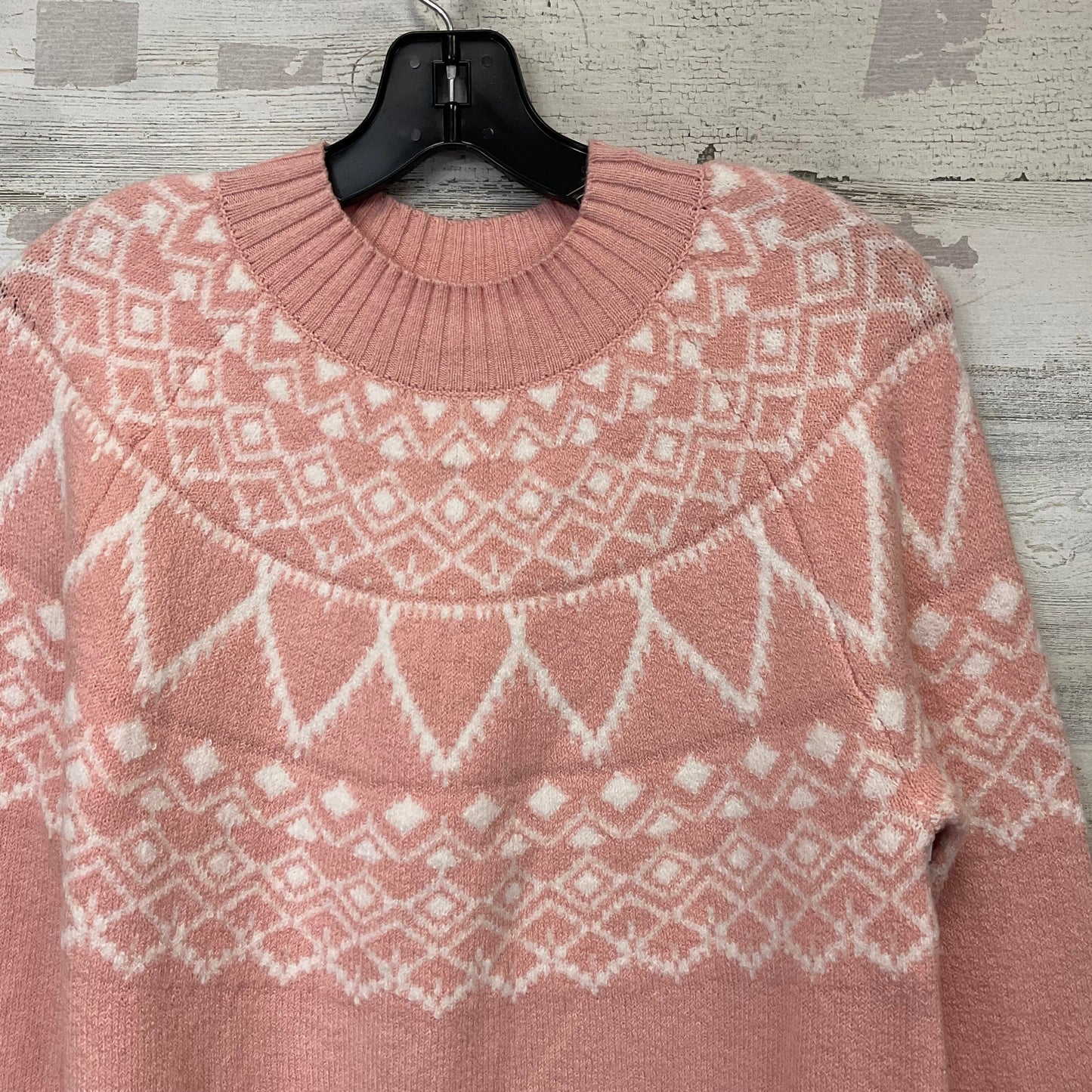 Sweater By Loft In Pink & White, Size: S