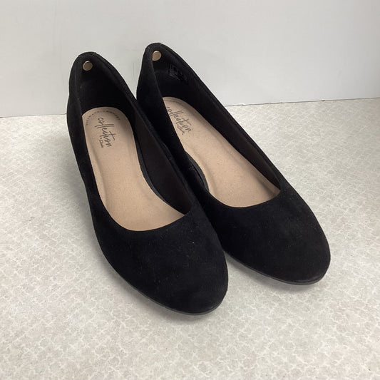 Shoes Heels Wedge By Clarks In Black, Size: 9