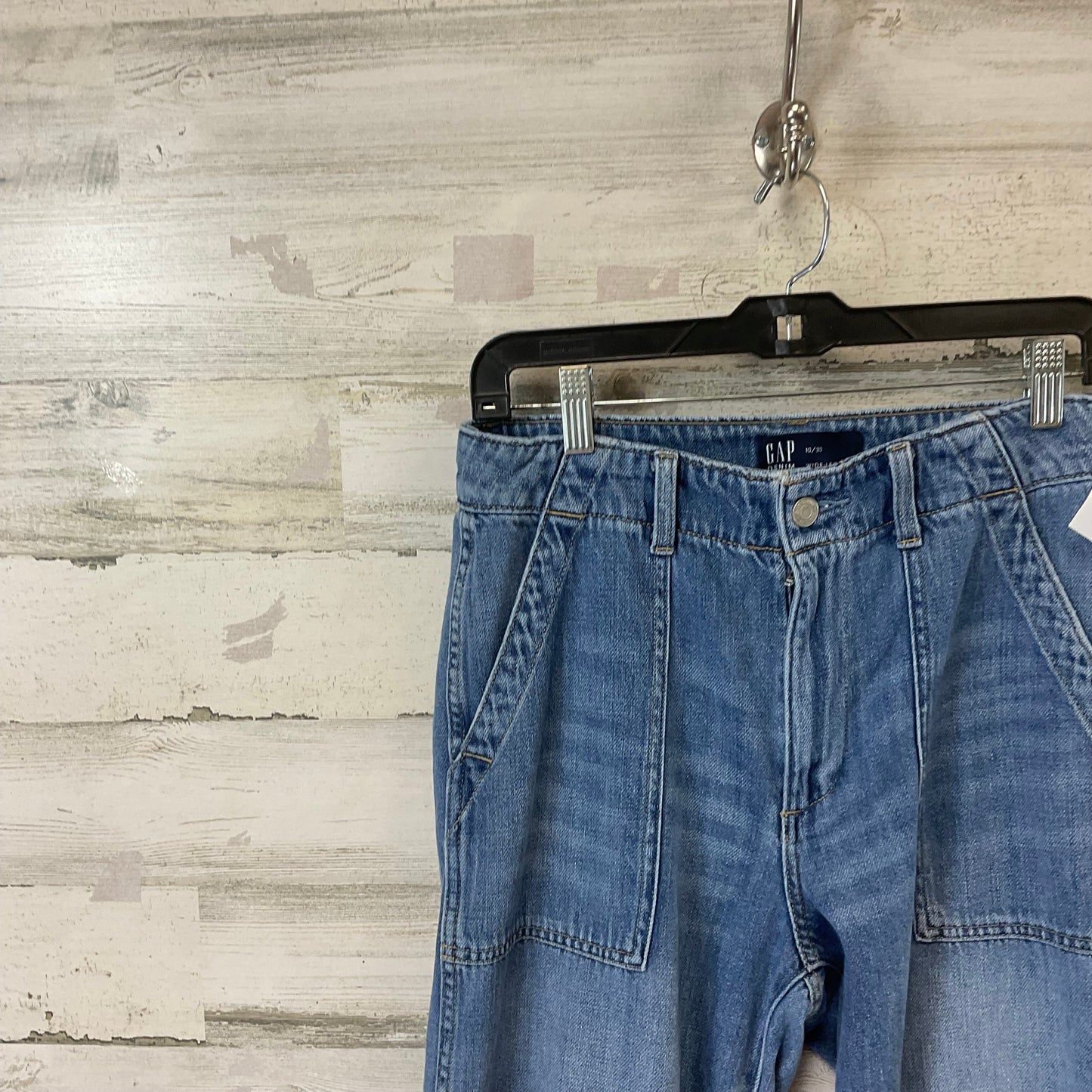 Jeans Wide Leg By Gap In Blue Denim, Size: 10