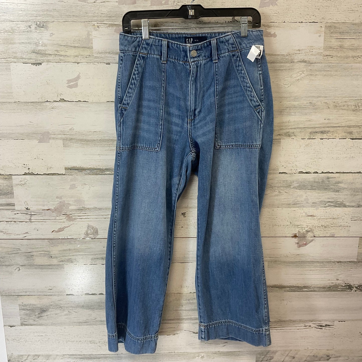 Jeans Wide Leg By Gap In Blue Denim, Size: 10