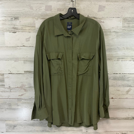 Blouse Long Sleeve By Gap In Green, Size: Xxl