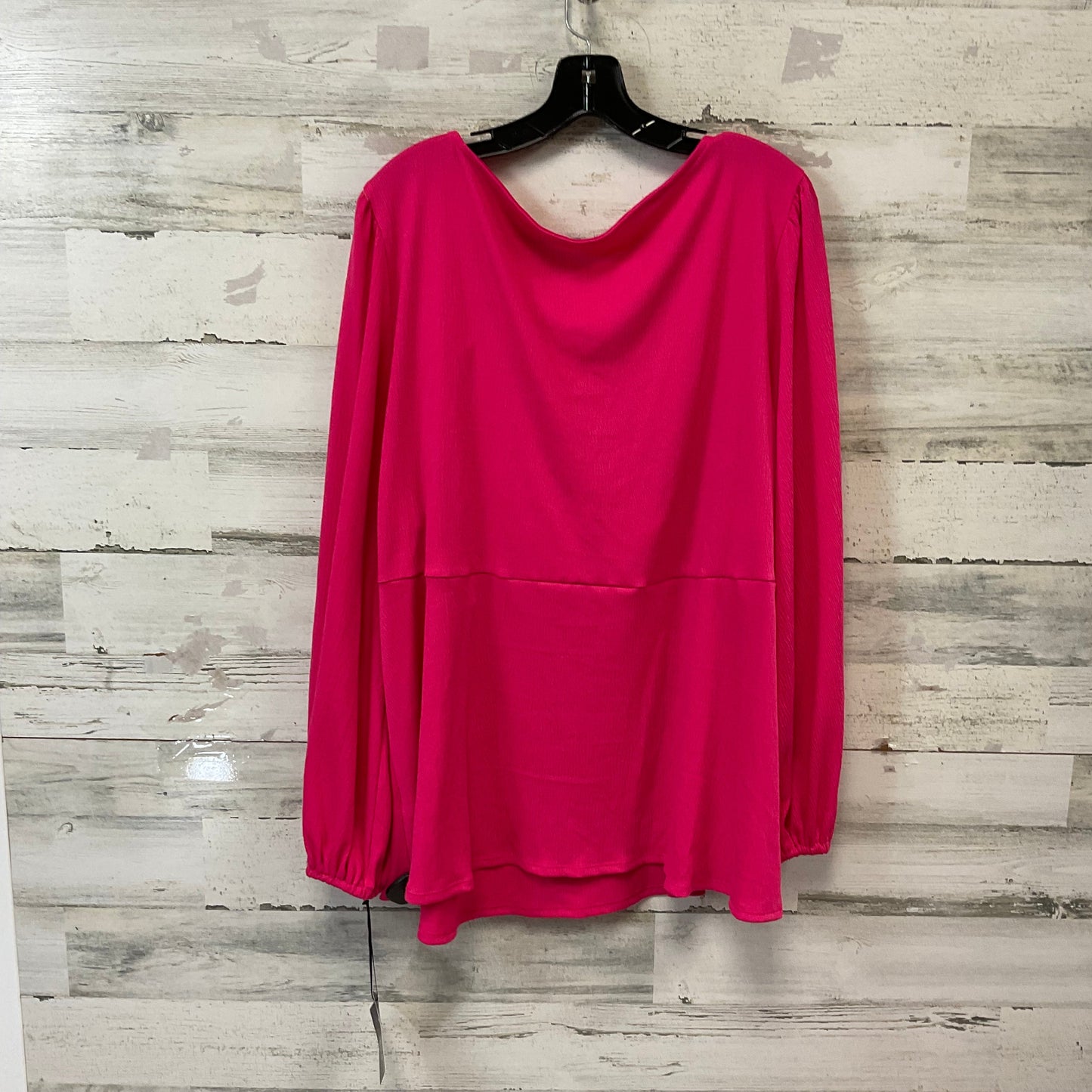 Blouse Long Sleeve By Ava & Viv In Pink, Size: 3x