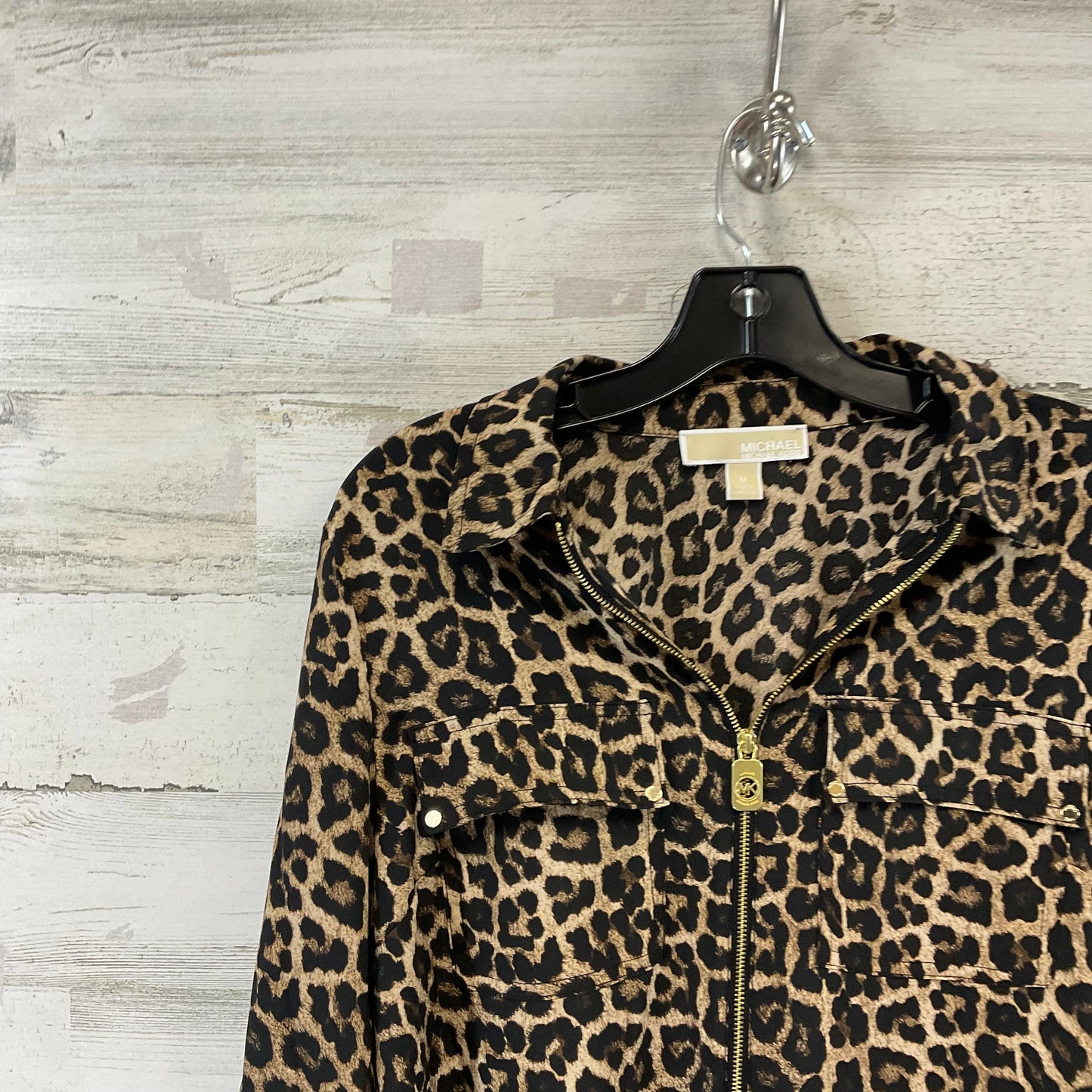 Top Long Sleeve By Michael By Michael Kors In Animal Print, Size: M