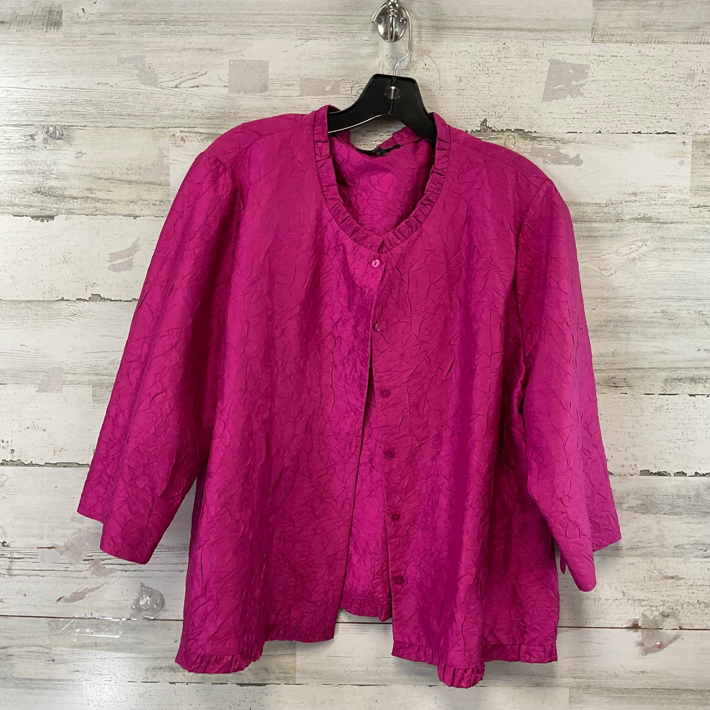 Blouse 3/4 Sleeve By Eileen Fisher In Pink, Size: Xl