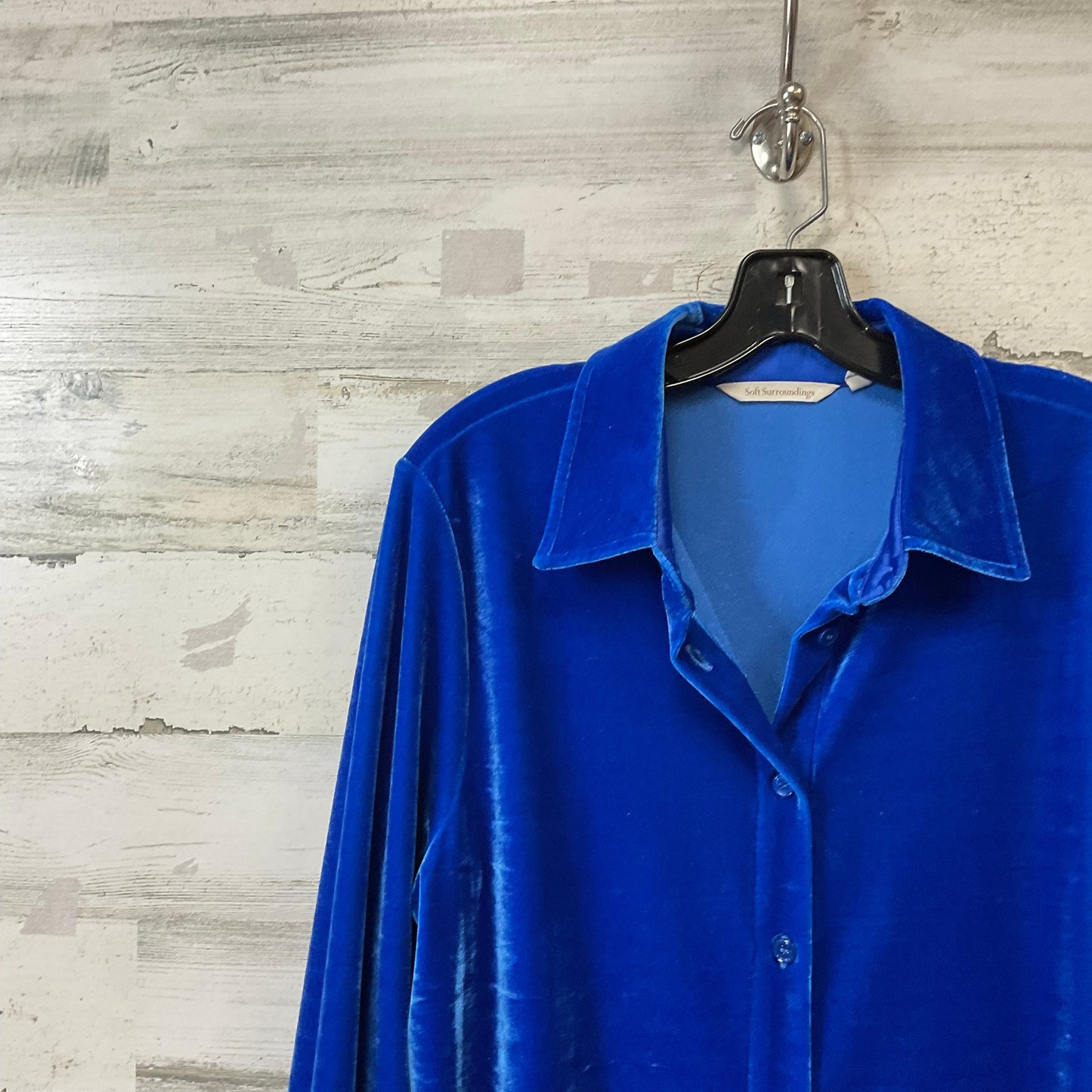 Blouse Long Sleeve By Soft Surroundings In Blue, Size: M