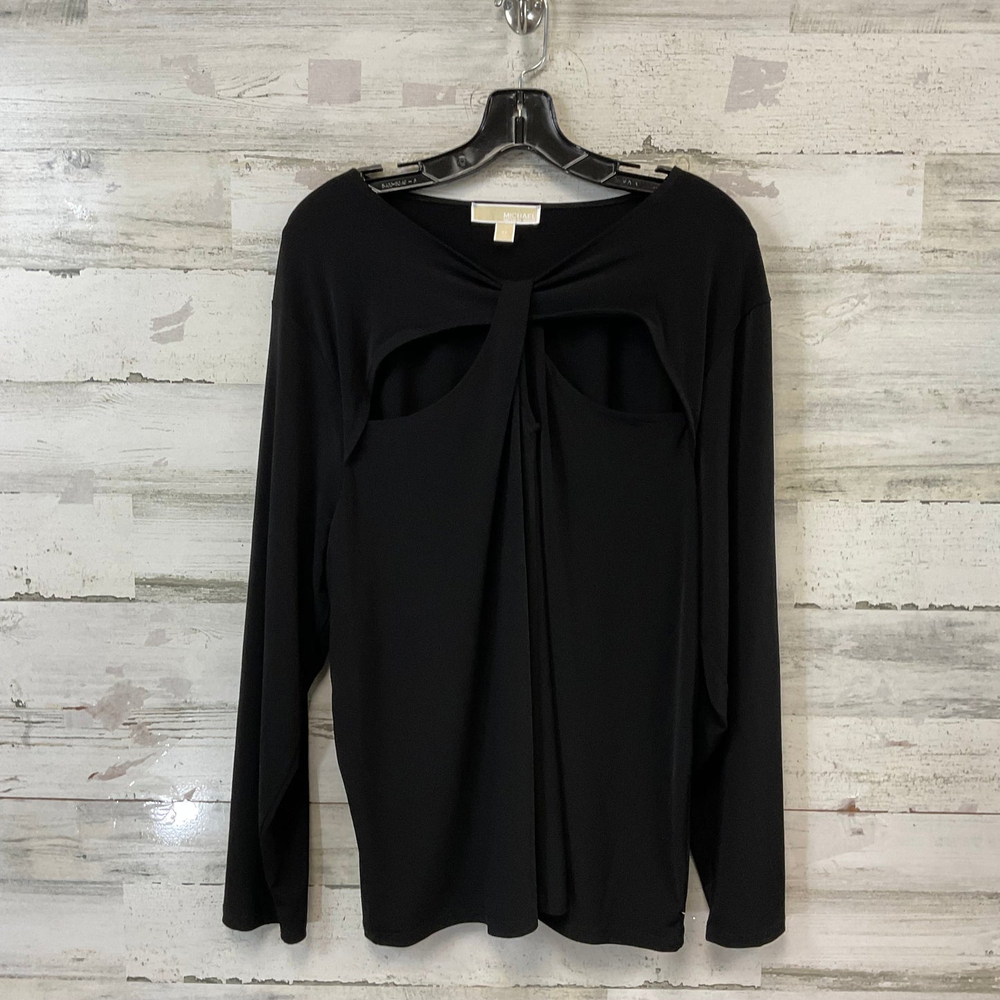 Blouse Long Sleeve By Michael By Michael Kors In Black, Size: 3x