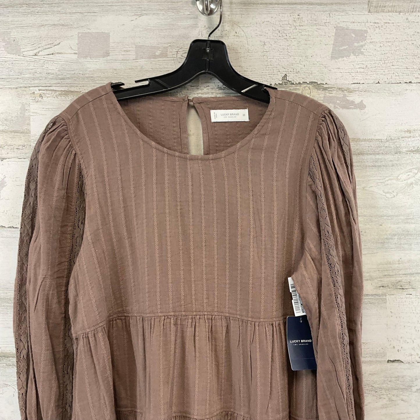 Top Long Sleeve By Lucky Brand In Brown, Size: Xs