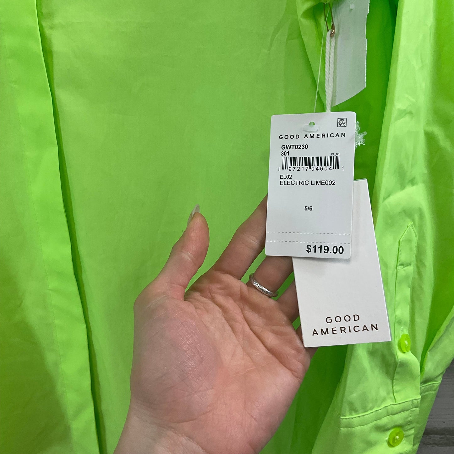 Green Blouse Long Sleeve Good American, Size 2x/ 3x