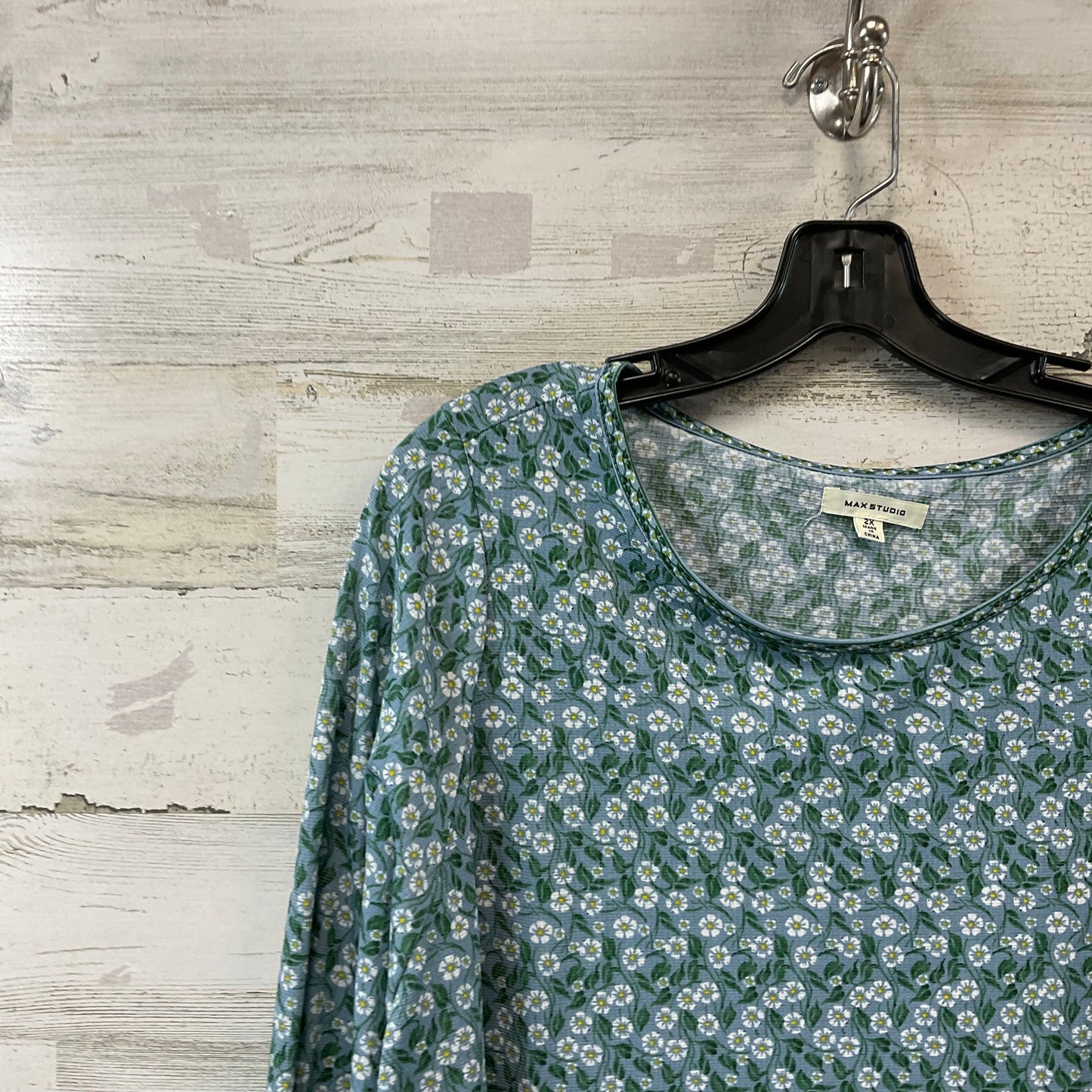 Top 3/4 Sleeve By Max Studio In Blue & Green, Size: 2x