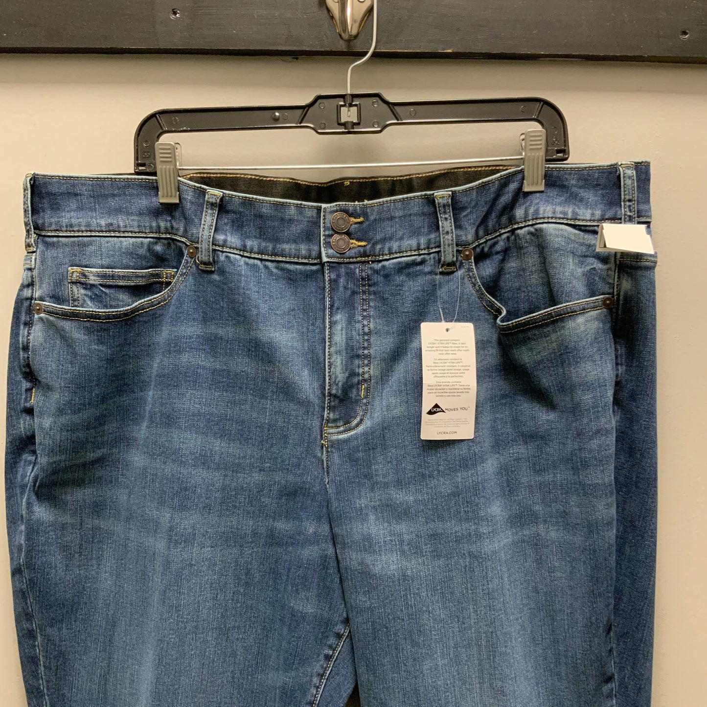 Jeans Straight By Lands End In Blue Denim, Size: 22w