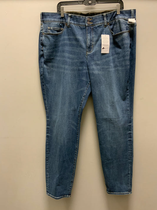 Jeans Straight By Lands End In Blue Denim, Size: 22w