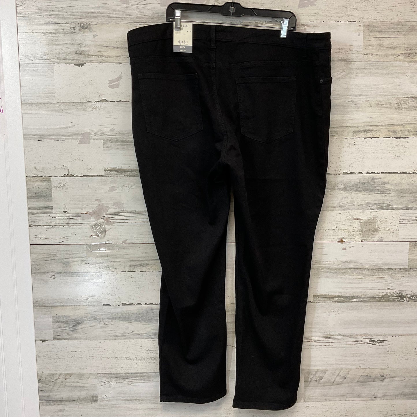 Jeans Skinny By Style And Company In Black Denim, Size: 22w