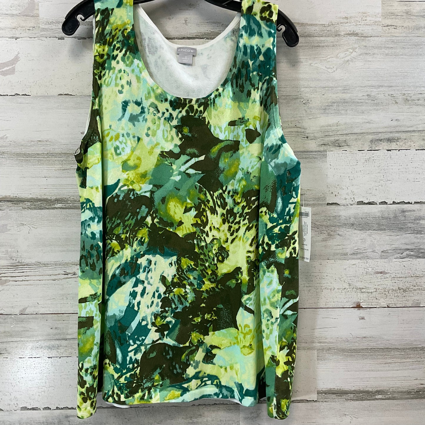 Top Sleeveless By Chicos In Green, Size: Xl