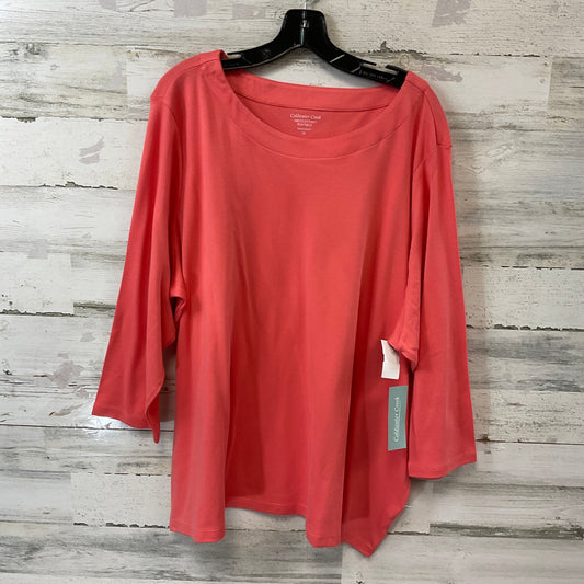 Top Long Sleeve By Coldwater Creek In Orange, Size: 3x