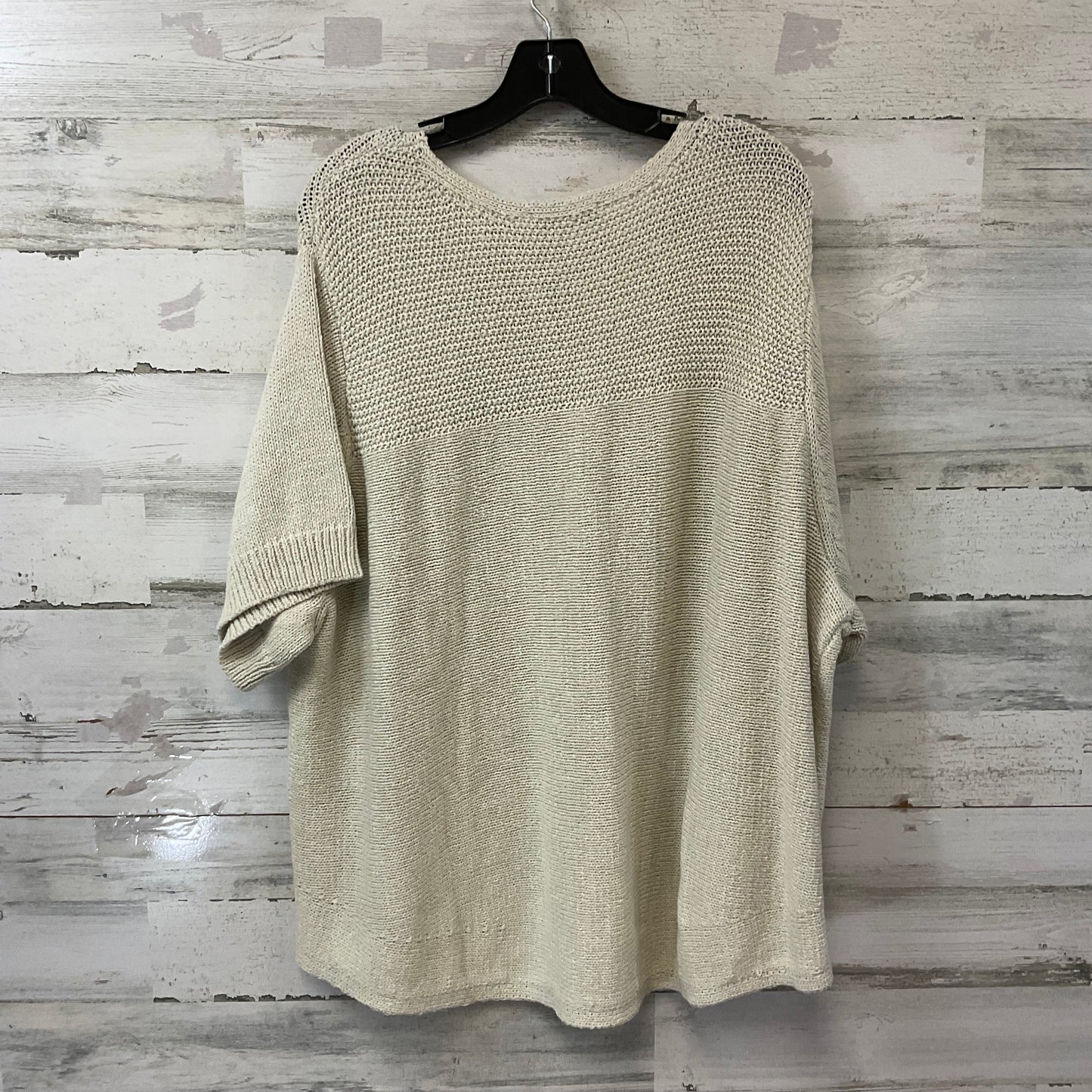 Sweater Short Sleeve By Coldwater Creek In Cream, Size: 3x