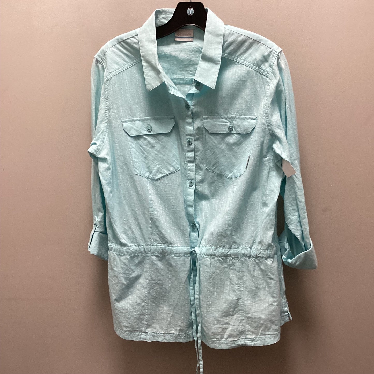 Blouse Long Sleeve By Columbia In Blue, Size: L