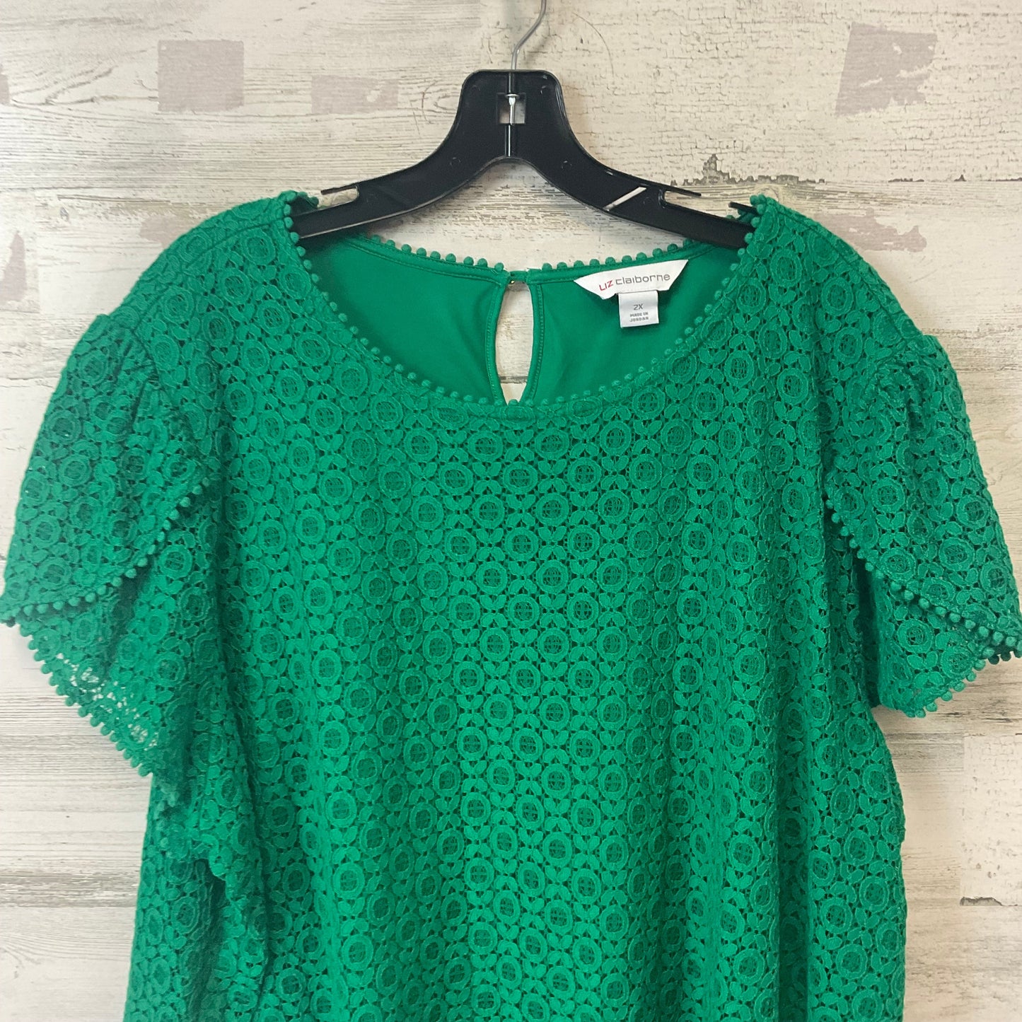 Top Short Sleeve By Liz Claiborne In Green, Size: 2x