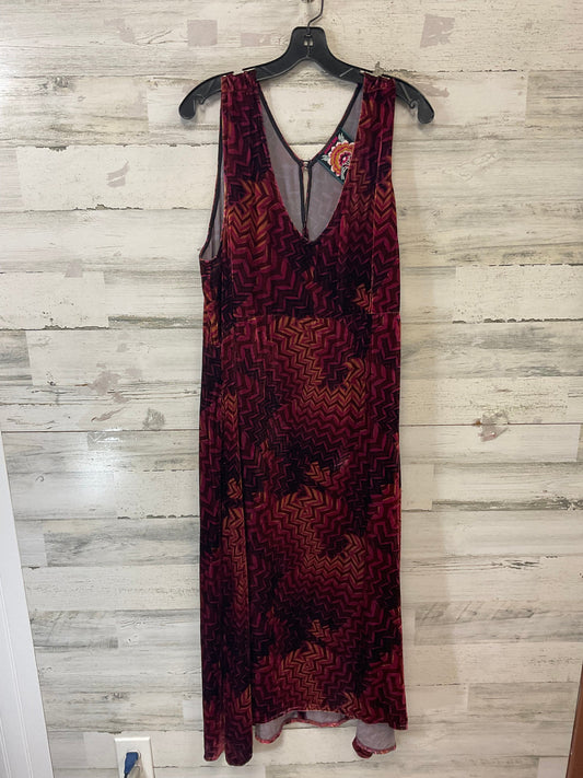 Dress Casual Maxi By Johnny Was In Maroon, Size: Xl