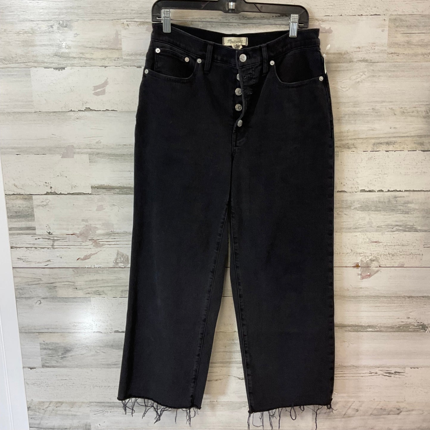 Jeans Wide Leg By Madewell In Black Denim, Size: 8