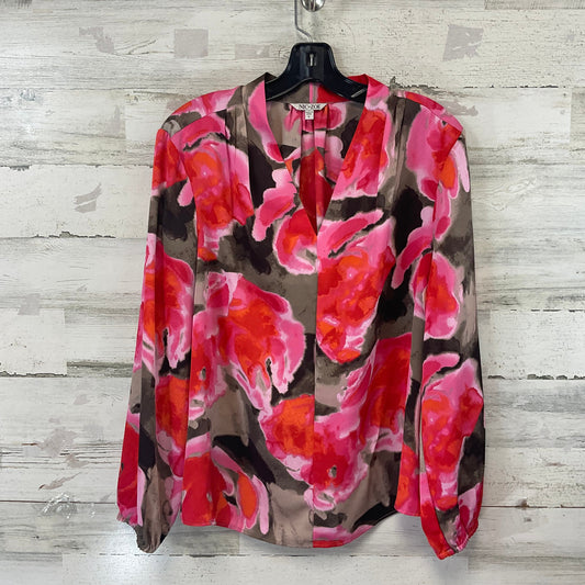 Blouse Long Sleeve By Nic + Zoe In Pink, Size: L