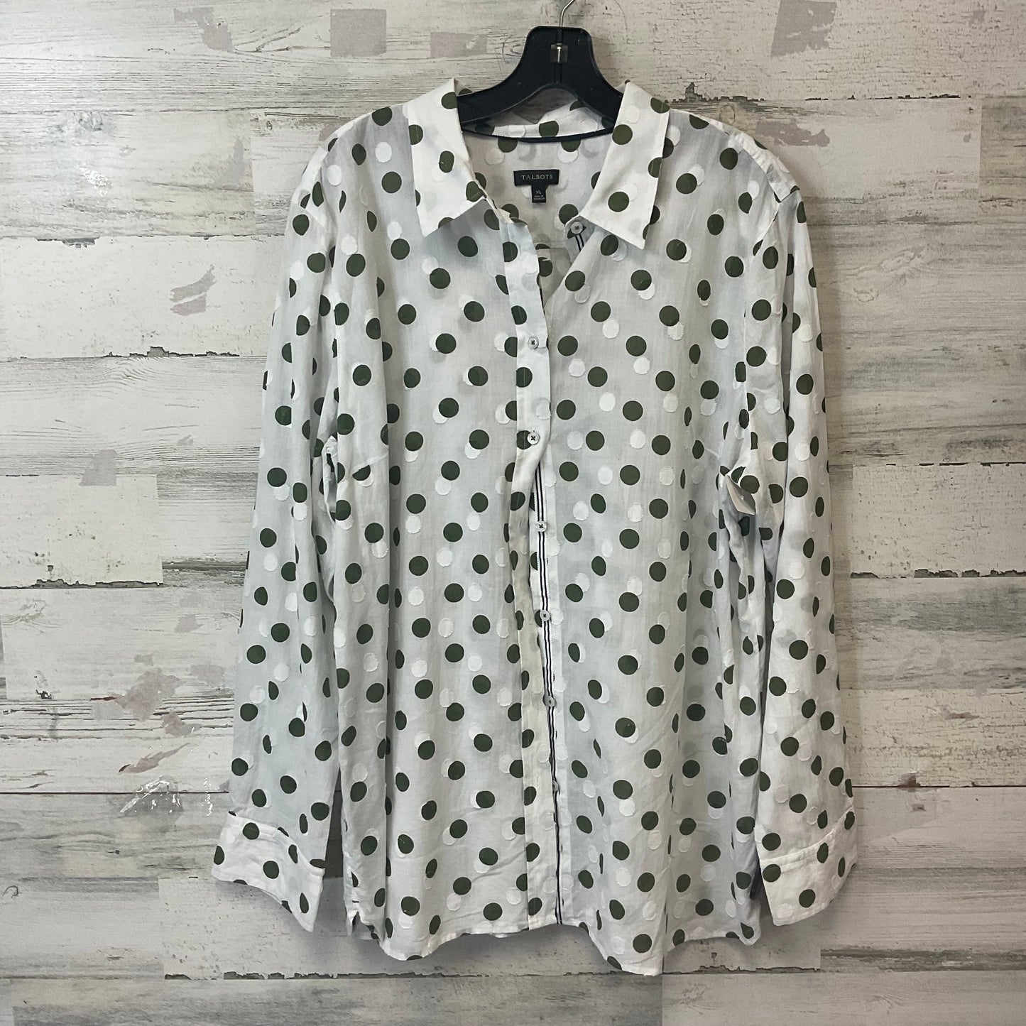 Blouse Long Sleeve By Talbots In White, Size: Xl