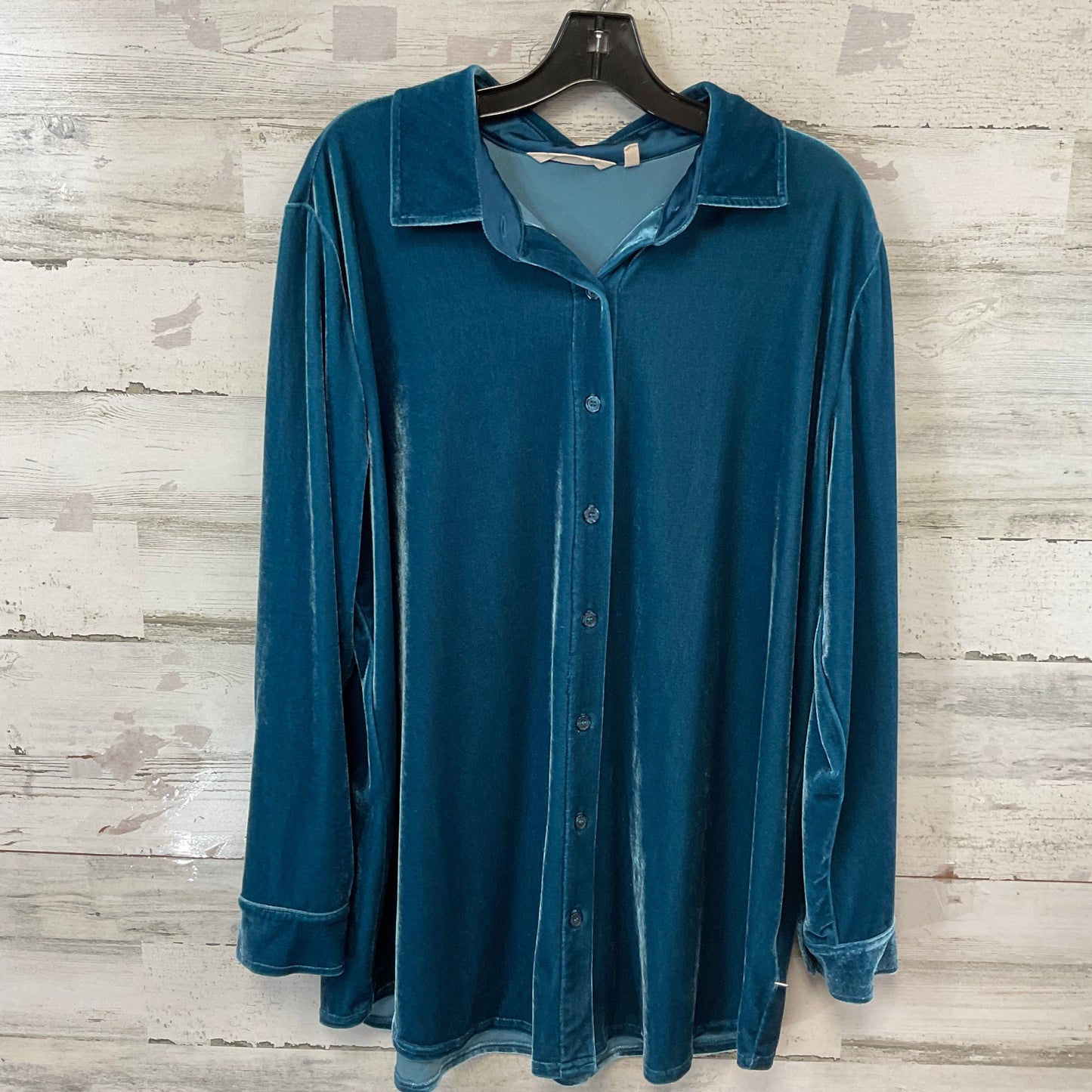 Blouse Long Sleeve By Soft Surroundings In Blue, Size: Xl