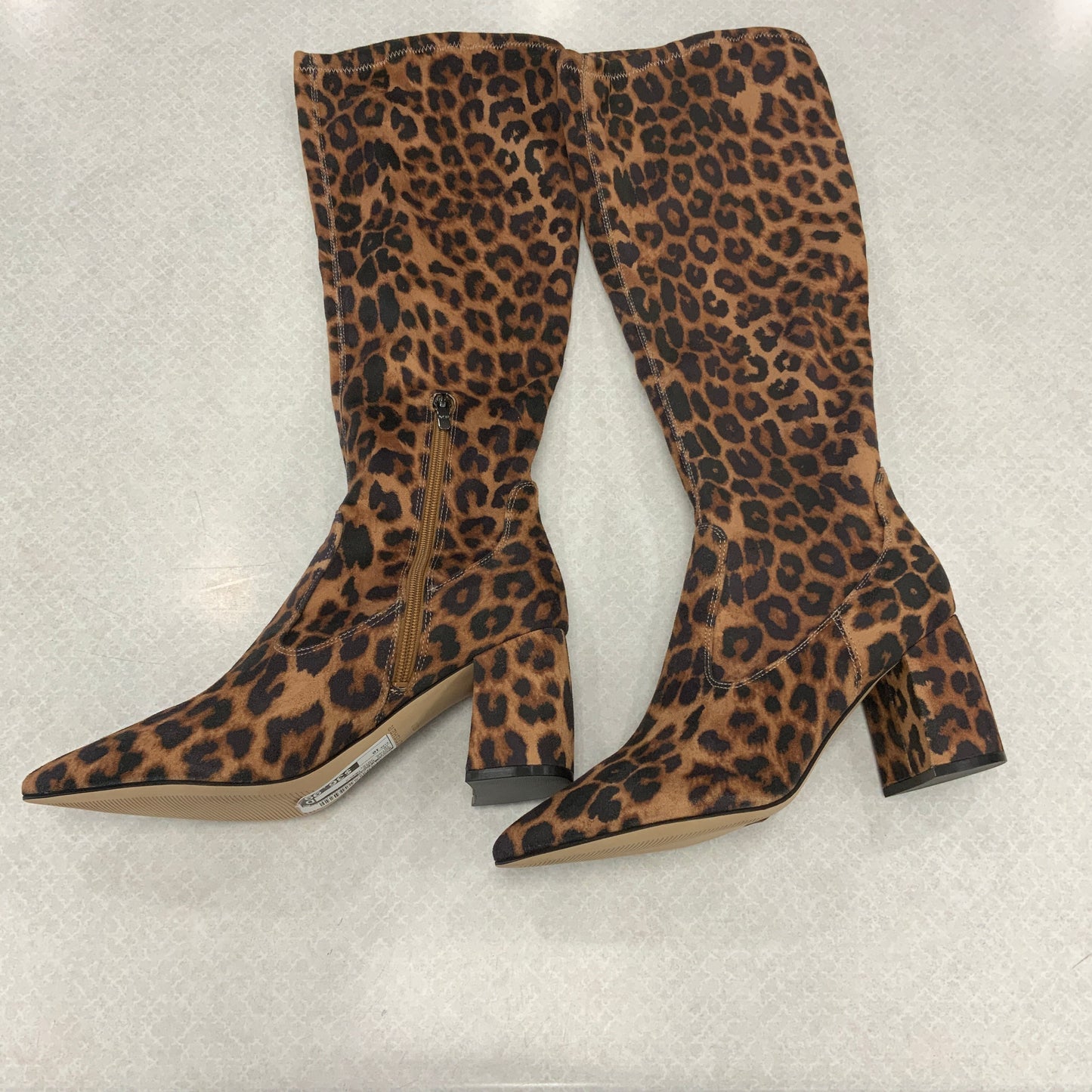 Boots Knee Heels By Marc Fisher In Animal Print, Size: 10