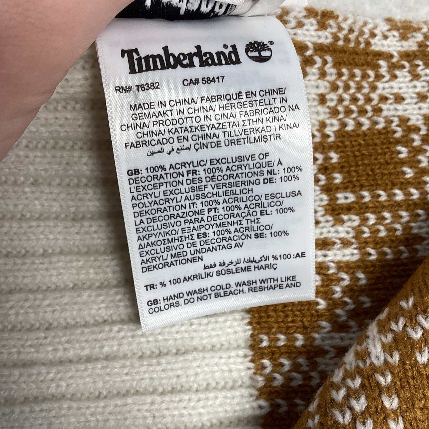 Scarf Winter By Timberland In Gold & White